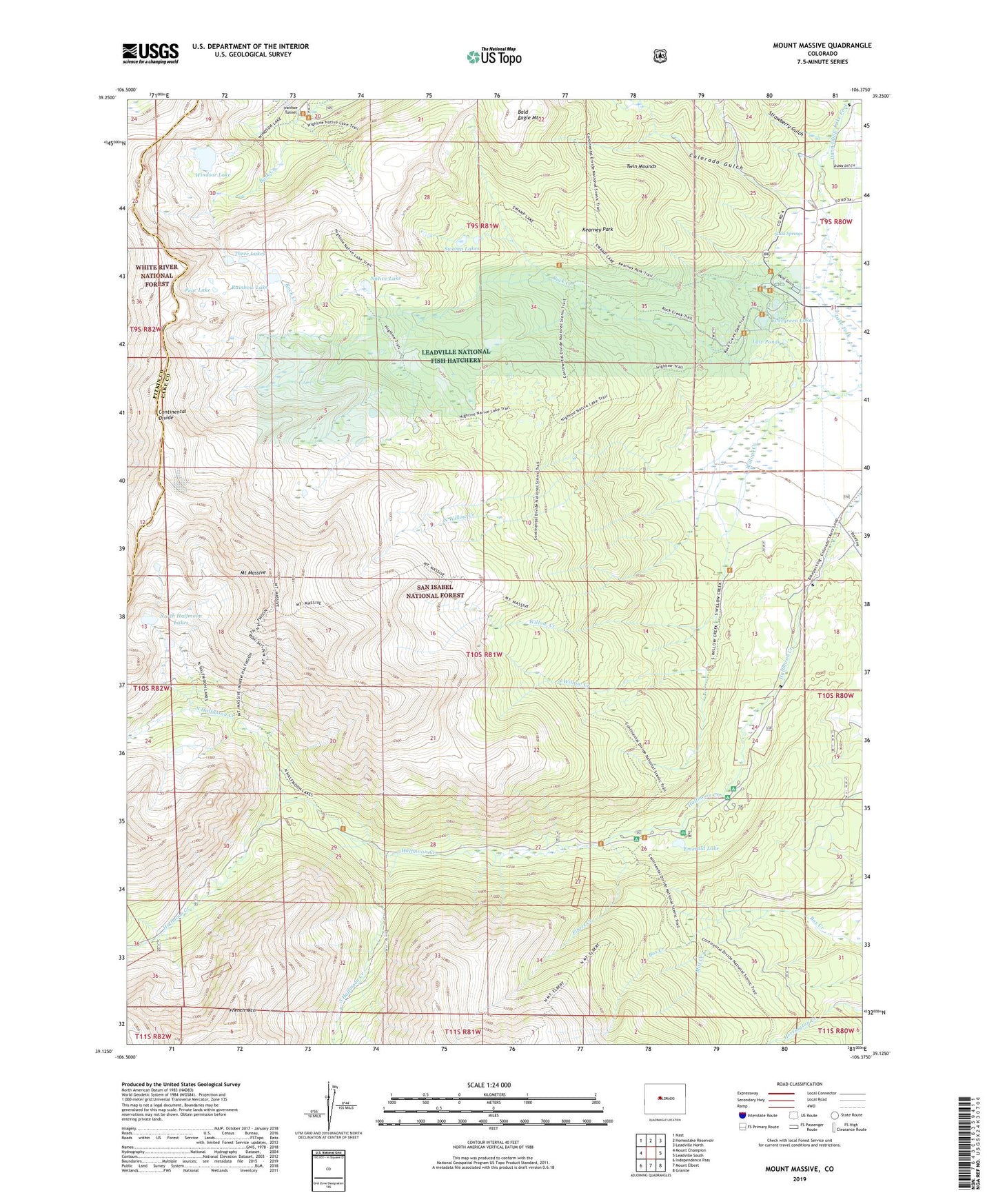 Mount Massive Colorado US Topo Map Image