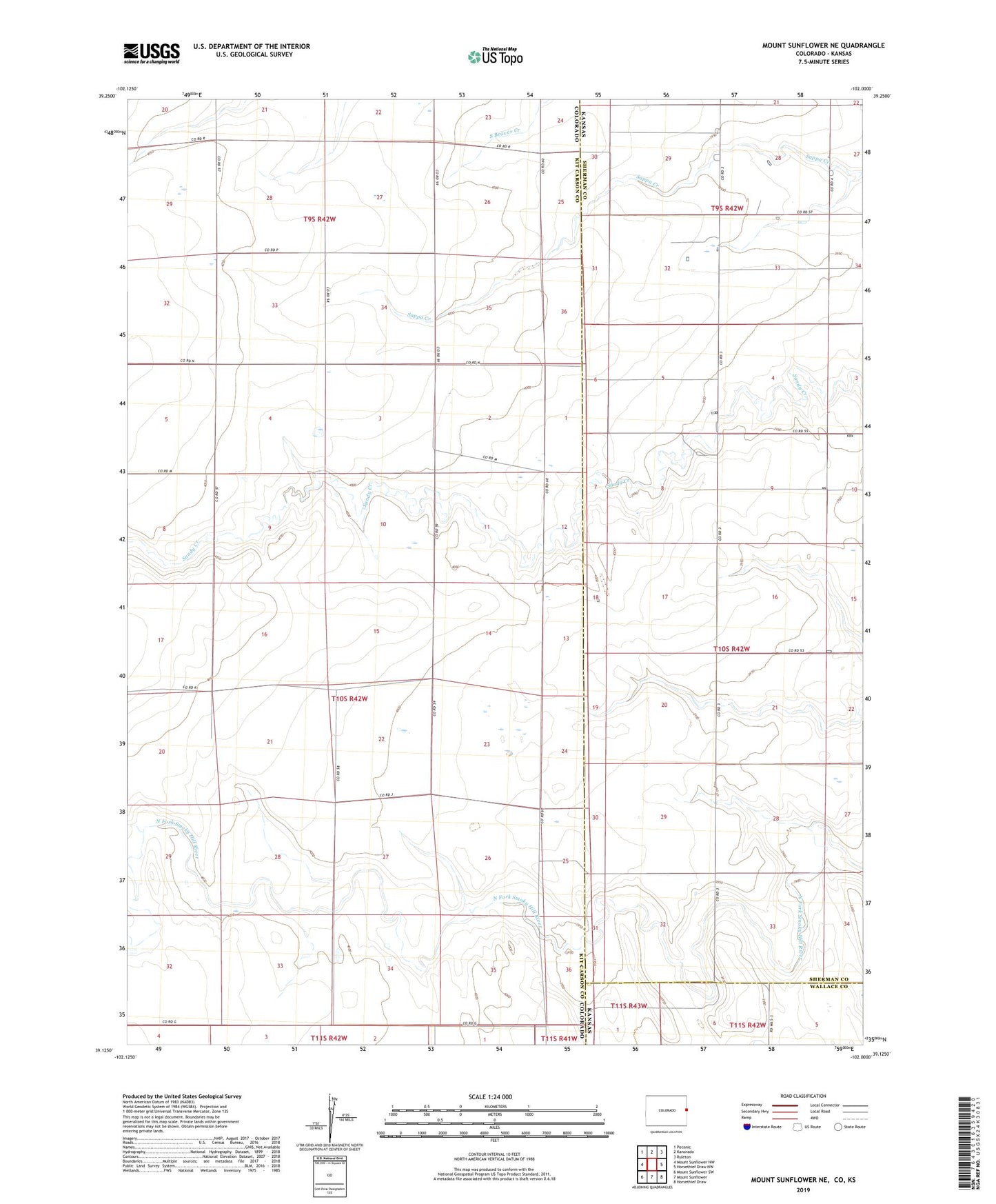 Mount Sunflower NE Colorado US Topo Map Image
