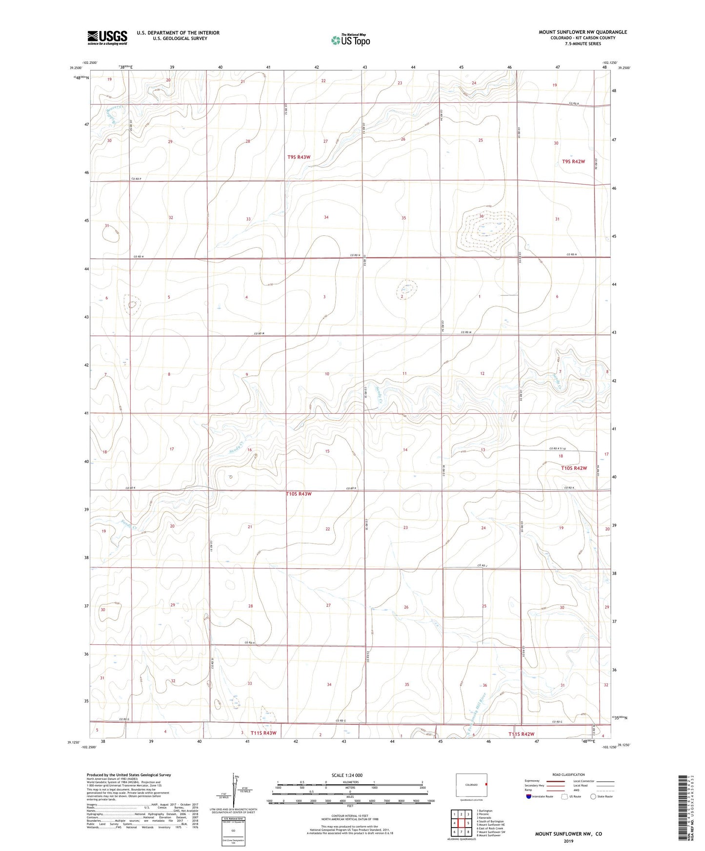 Mount Sunflower NW Colorado US Topo Map Image