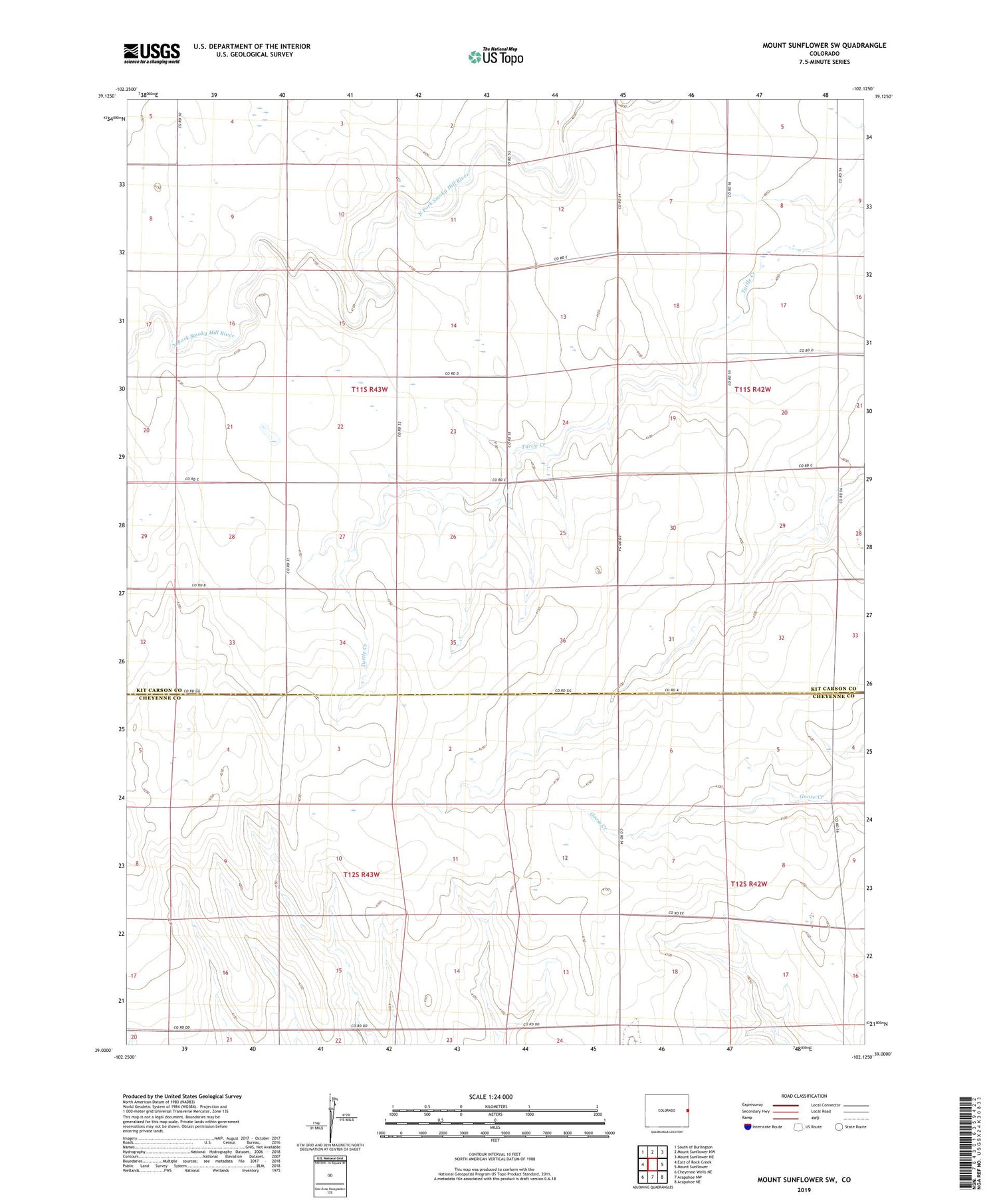 Mount Sunflower SW Colorado US Topo Map Image