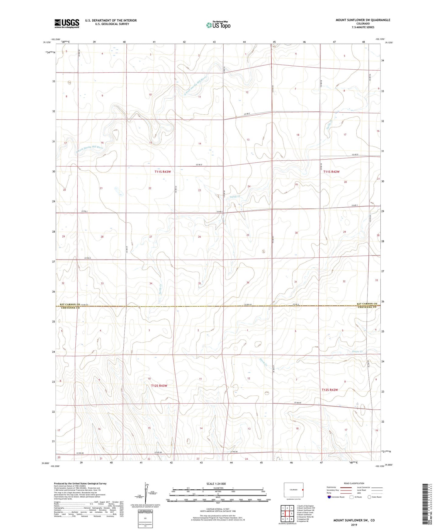 Mount Sunflower SW Colorado US Topo Map Image