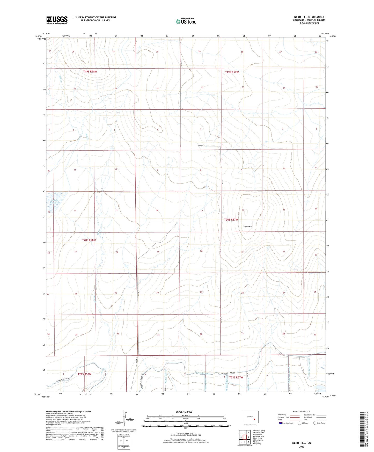 Nero Hill Colorado US Topo Map Image