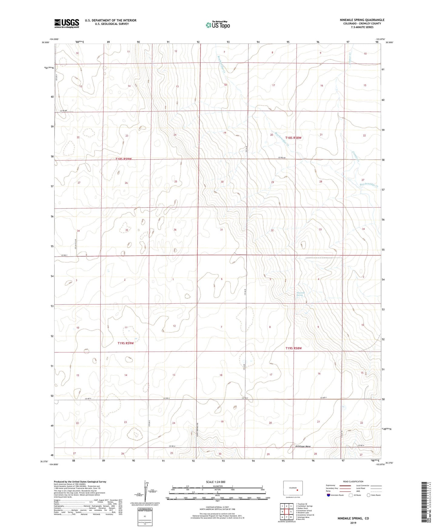 Ninemile Spring Colorado US Topo Map Image