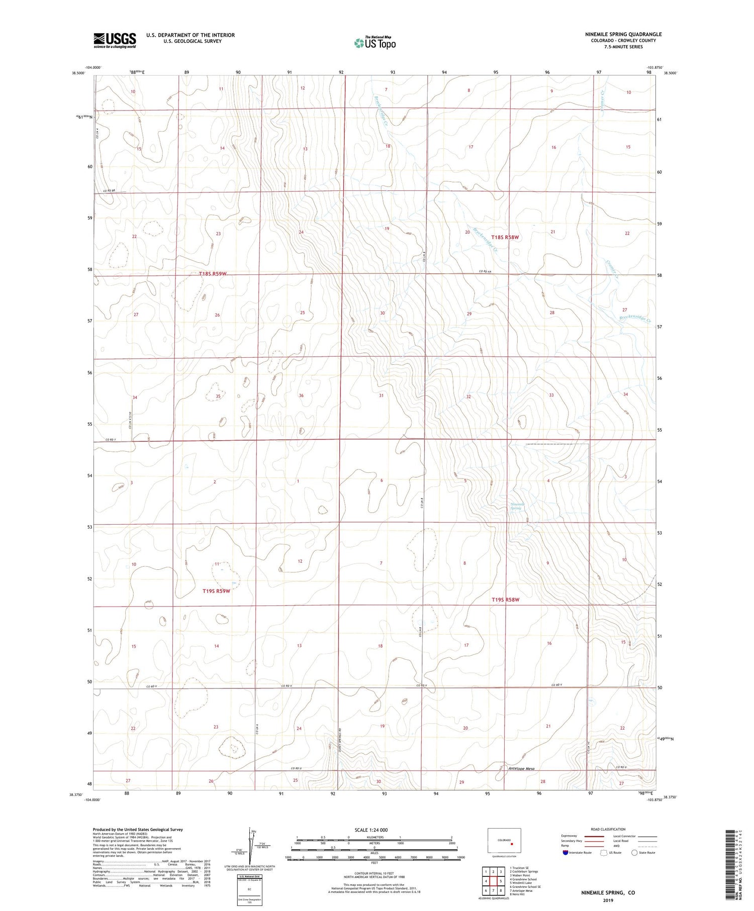 Ninemile Spring Colorado US Topo Map Image