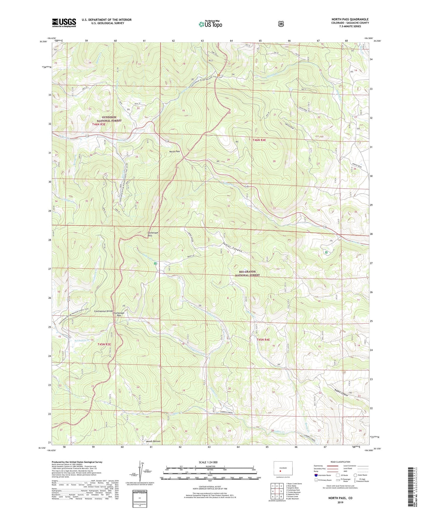 North Pass Colorado US Topo Map Image