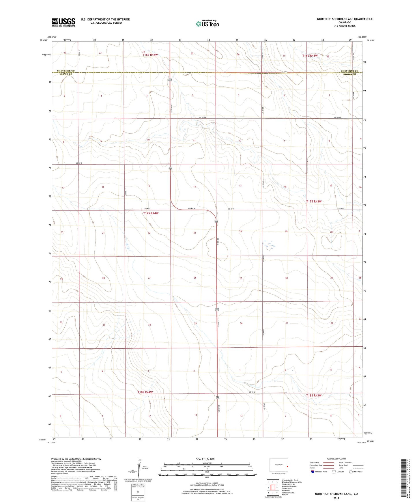 North of Sheridan Lake Colorado US Topo Map Image