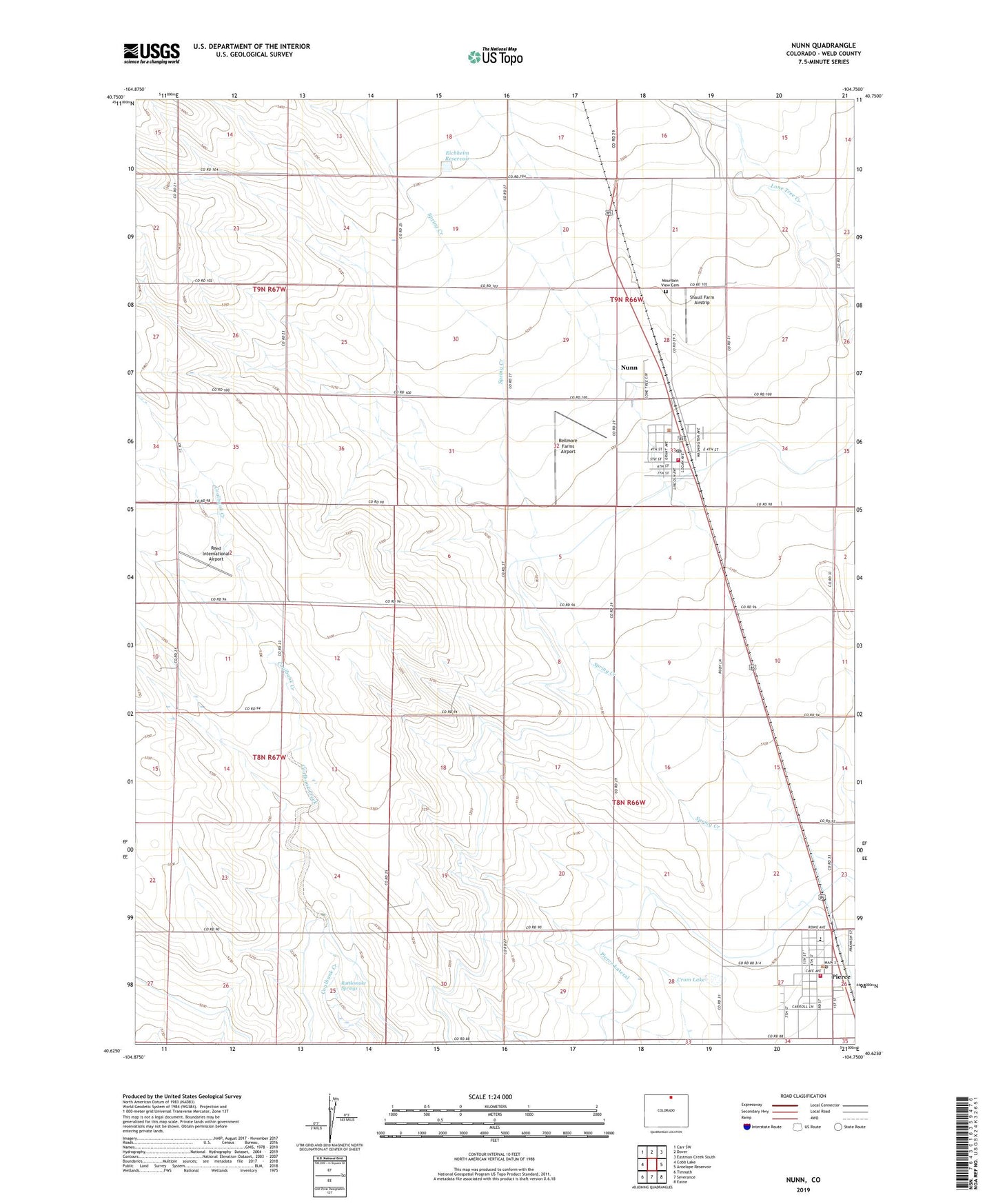 Nunn Colorado US Topo Map Image