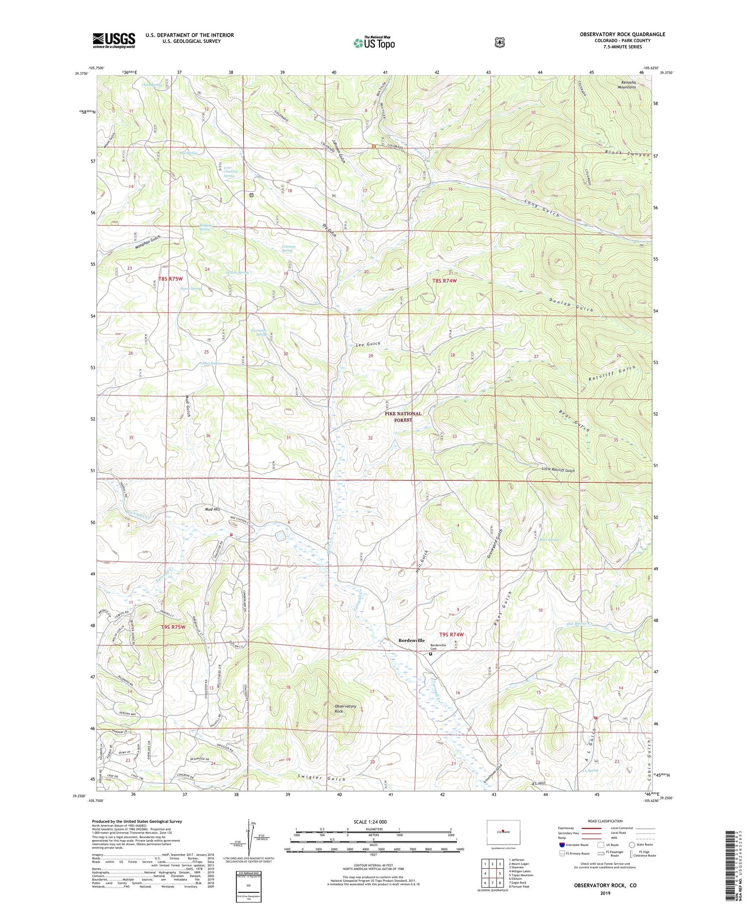 Observatory Rock Colorado US Topo Map Image