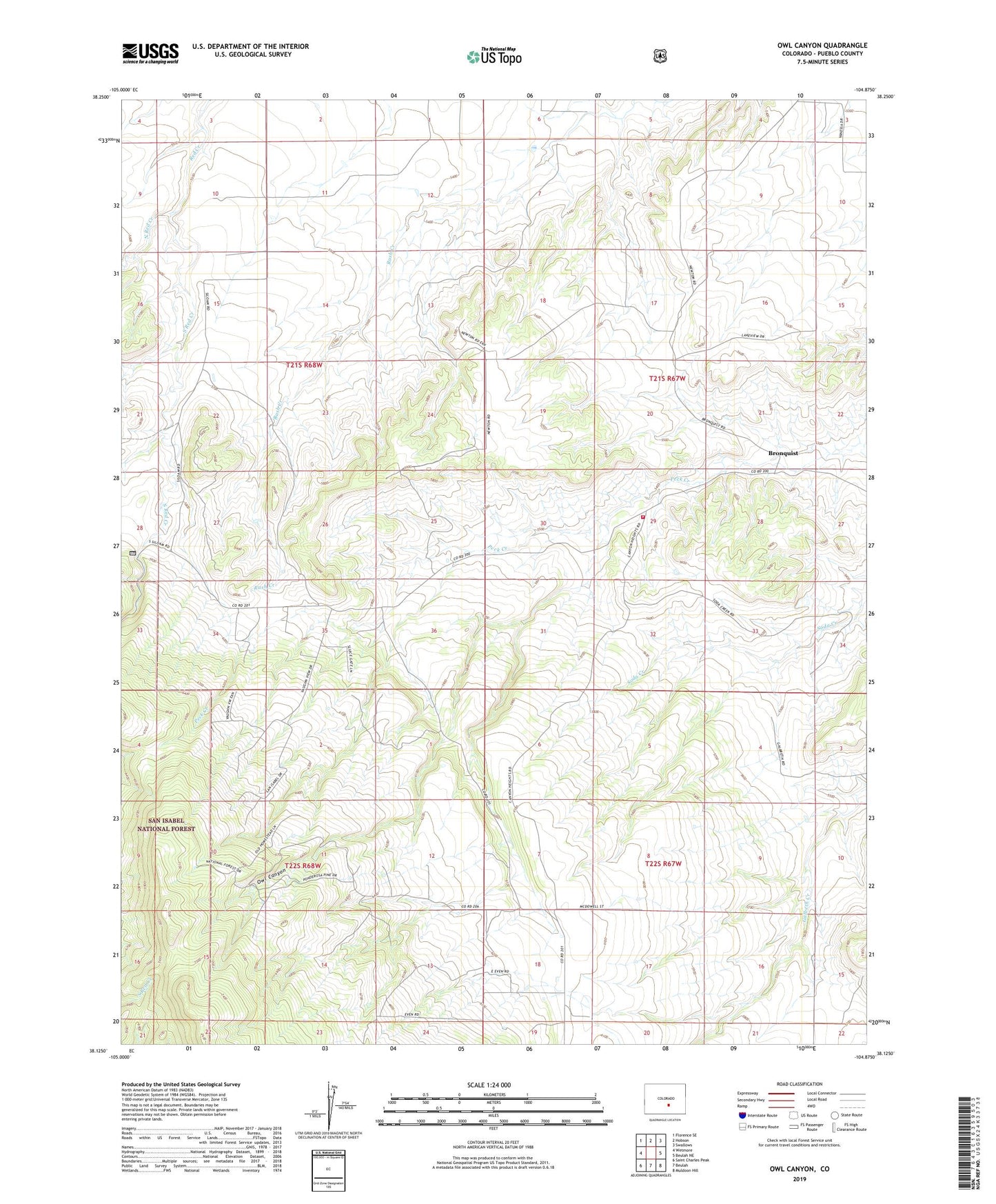 Owl Canyon Colorado US Topo Map Image