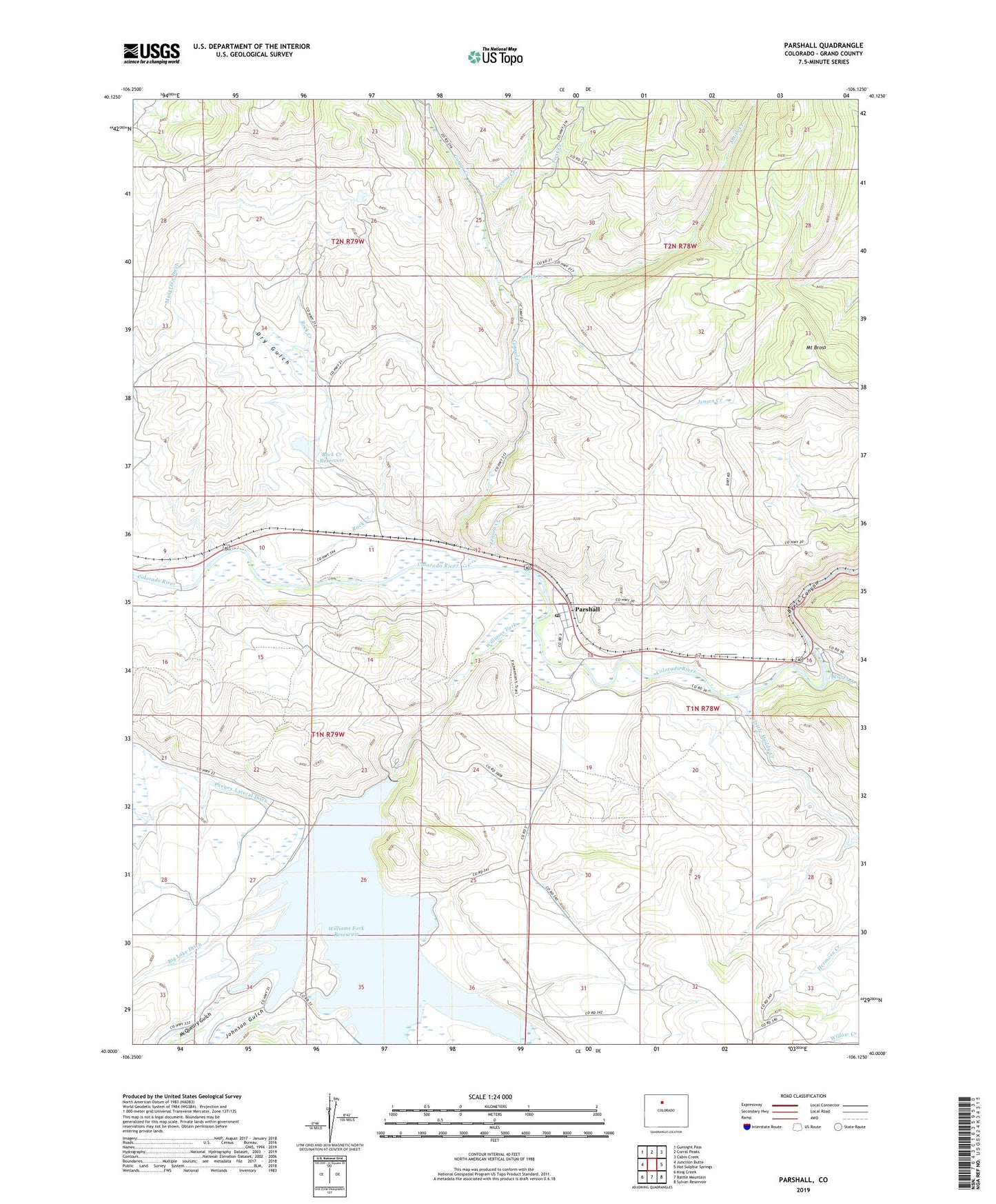Parshall Colorado US Topo Map Image