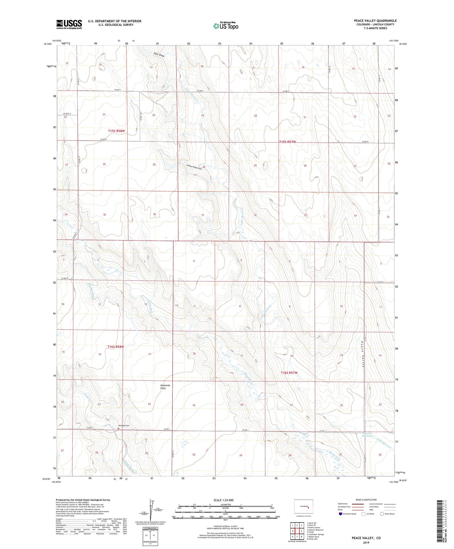 Peace Valley Colorado US Topo Map Image