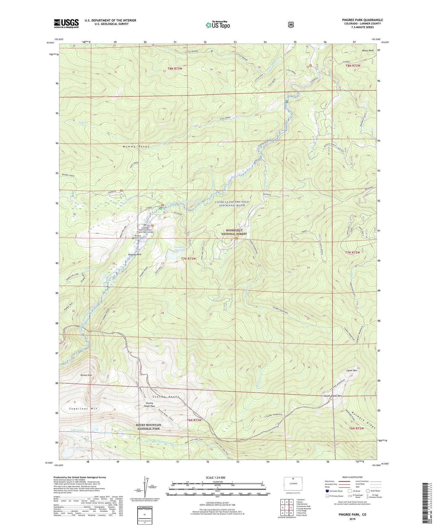 Pingree Park Colorado US Topo Map Image