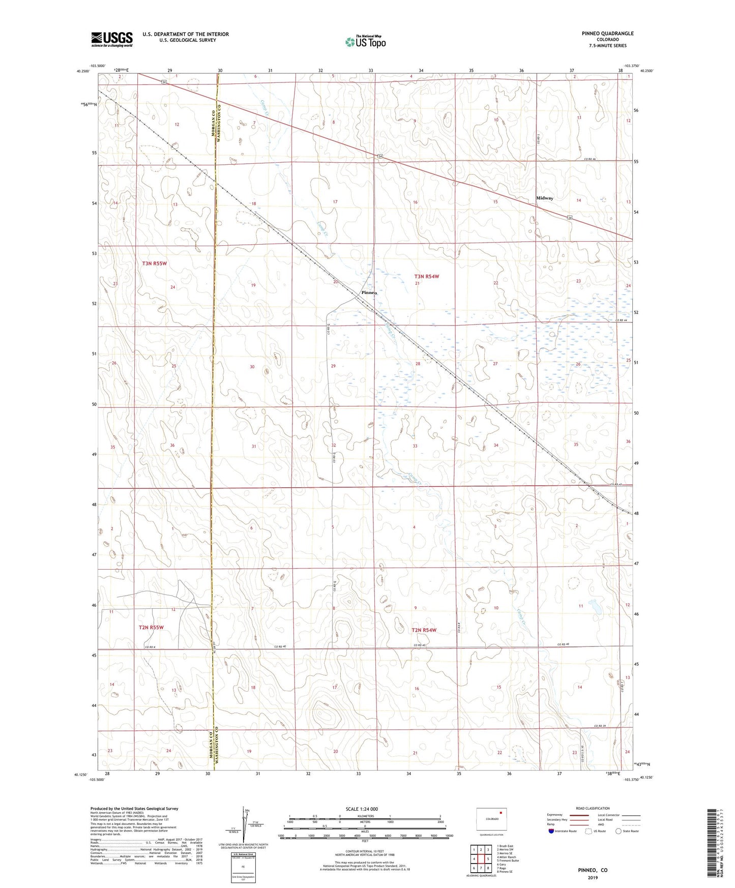 Pinneo Colorado US Topo Map Image