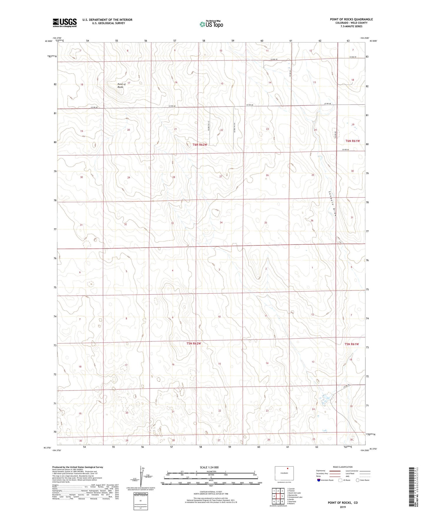 Point of Rocks Colorado US Topo Map Image