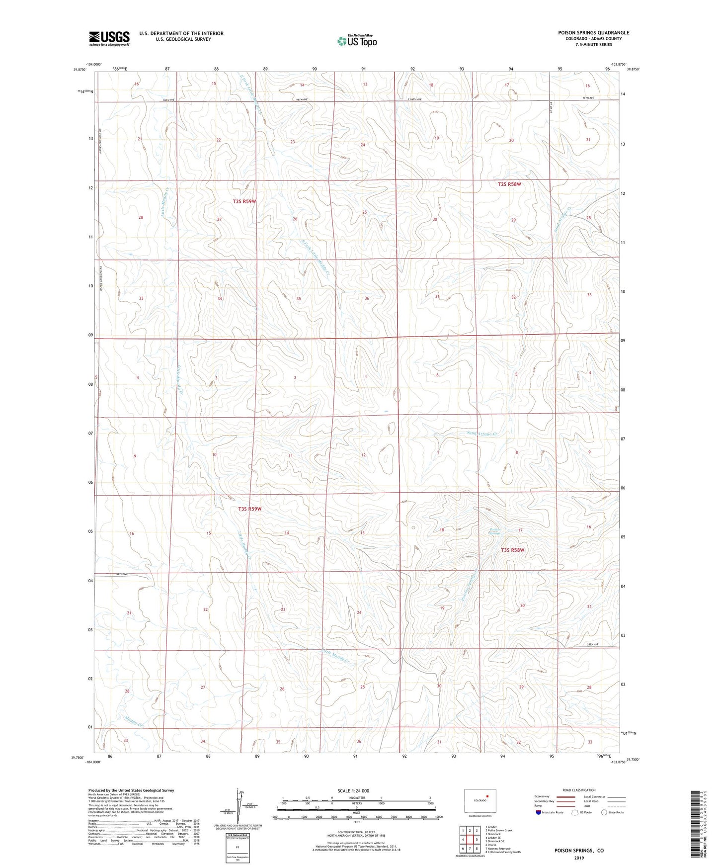 Poison Springs Colorado US Topo Map Image