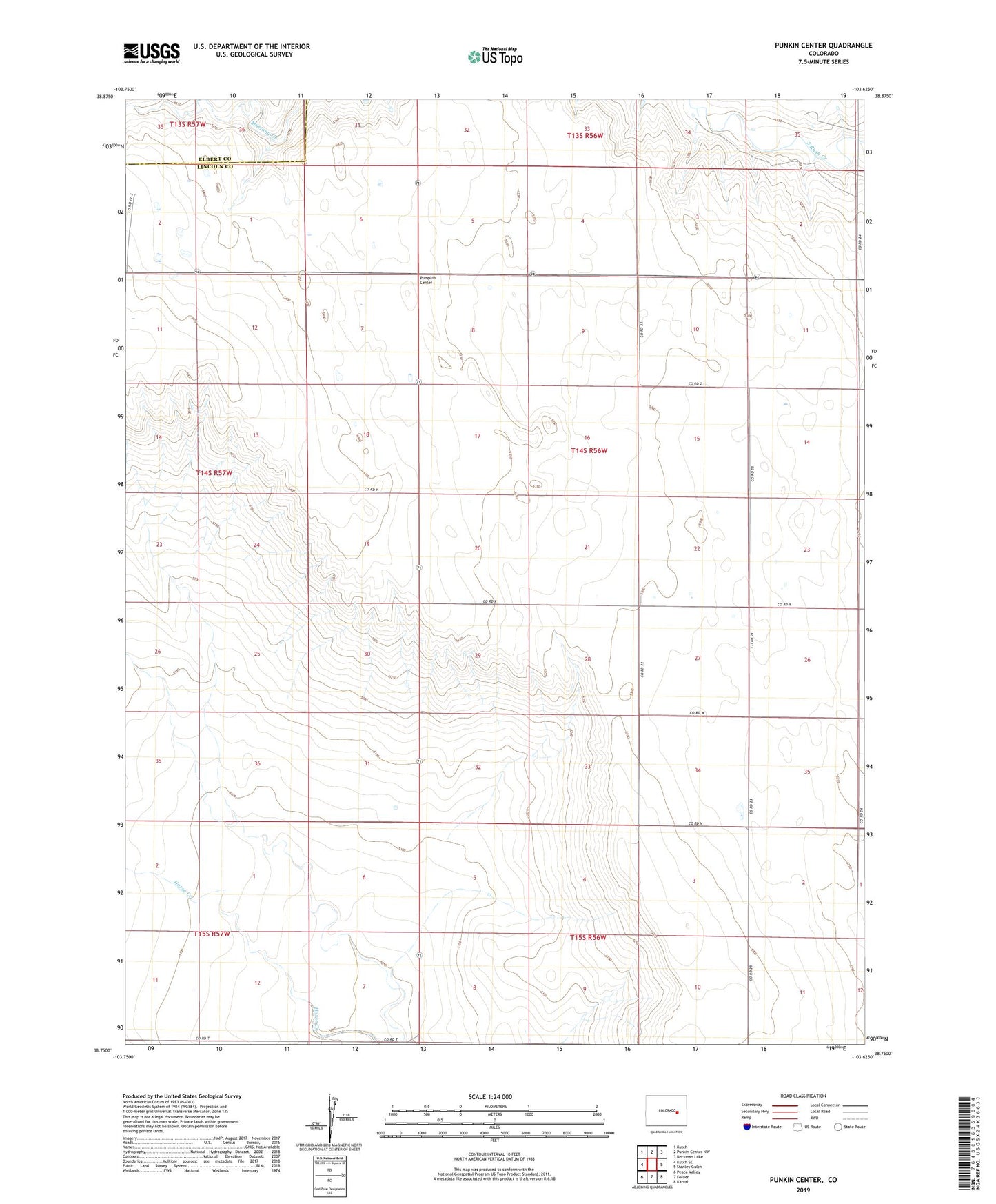 Punkin Center Colorado US Topo Map Image