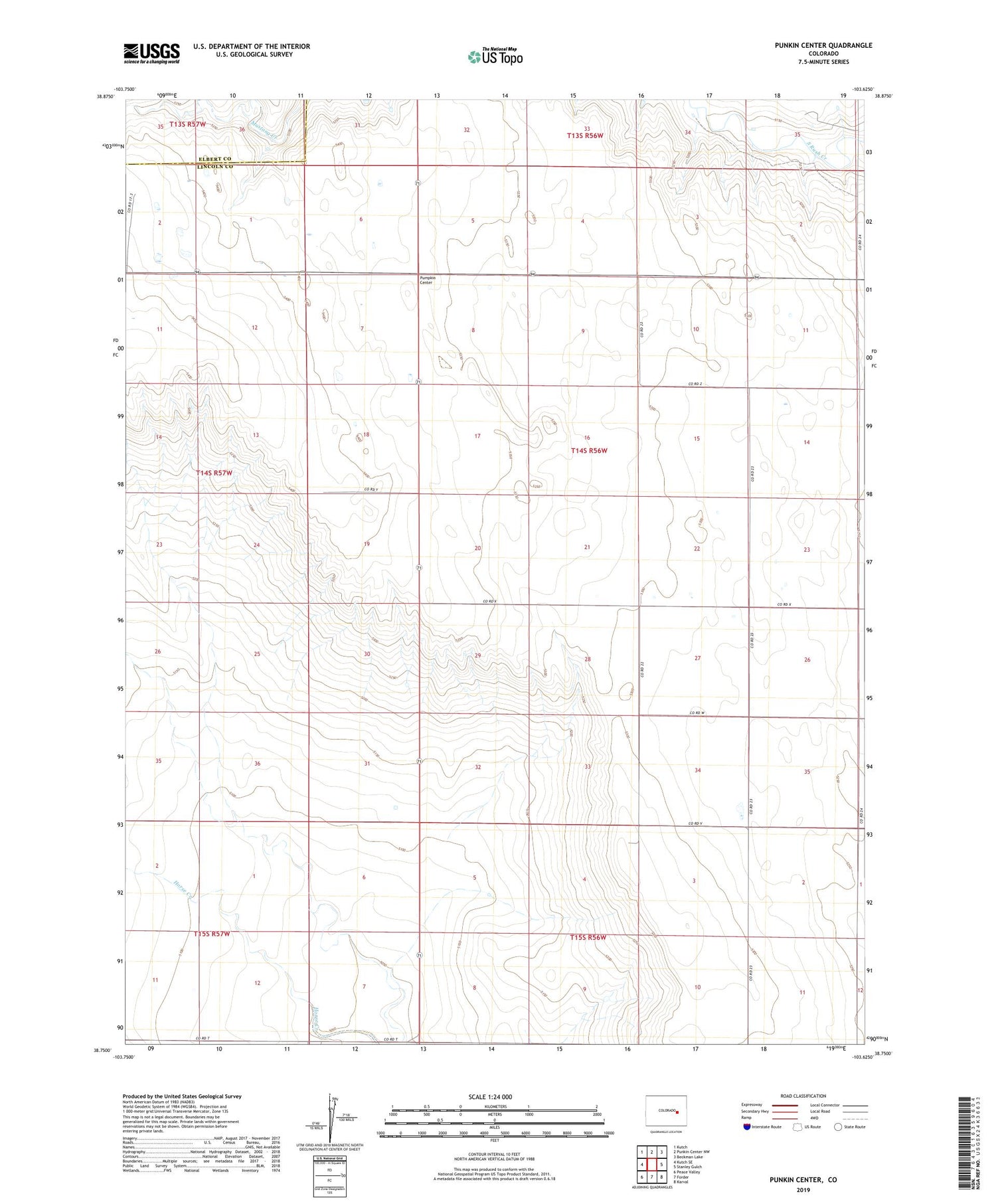 Punkin Center Colorado US Topo Map Image