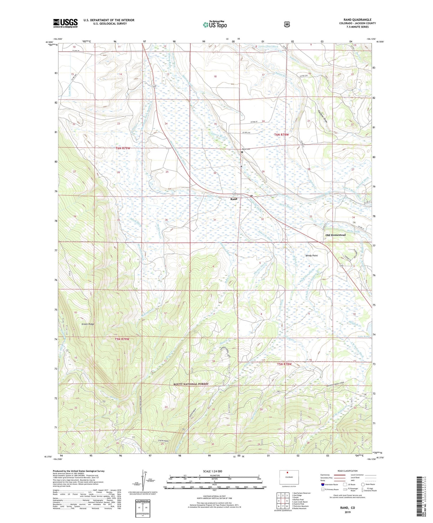 Rand Colorado US Topo Map Image