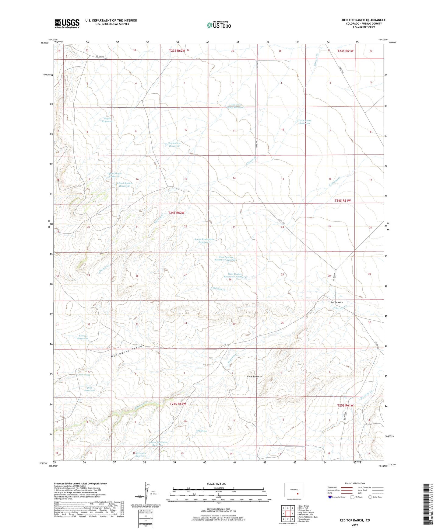 Red Top Ranch Colorado US Topo Map Image