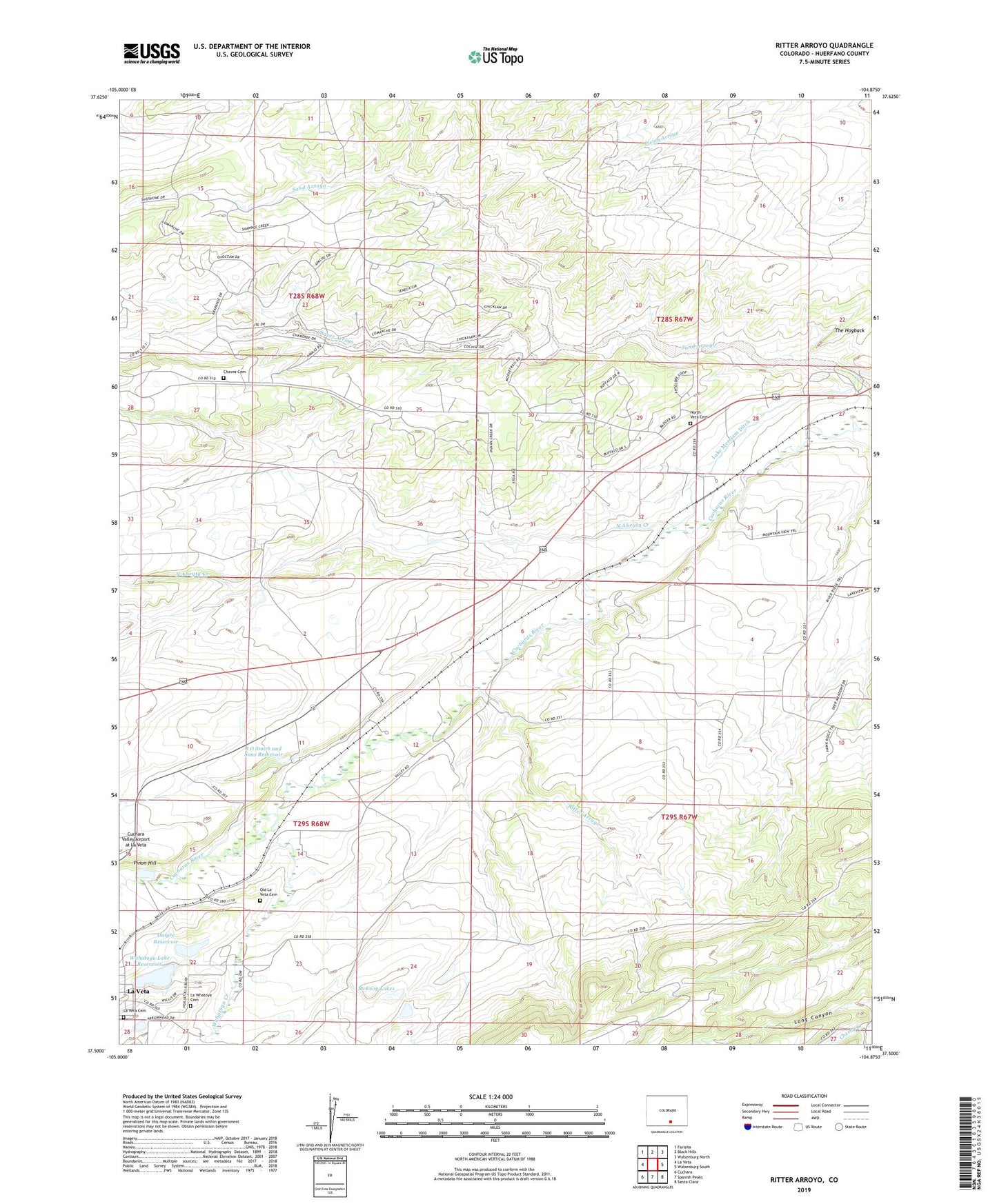 Ritter Arroyo Colorado US Topo Map Image