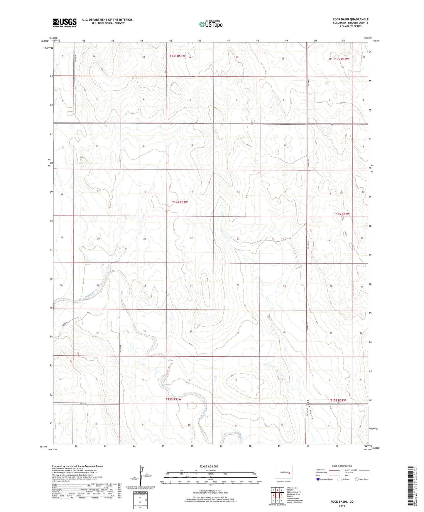 Rock Basin Colorado US Topo Map Image