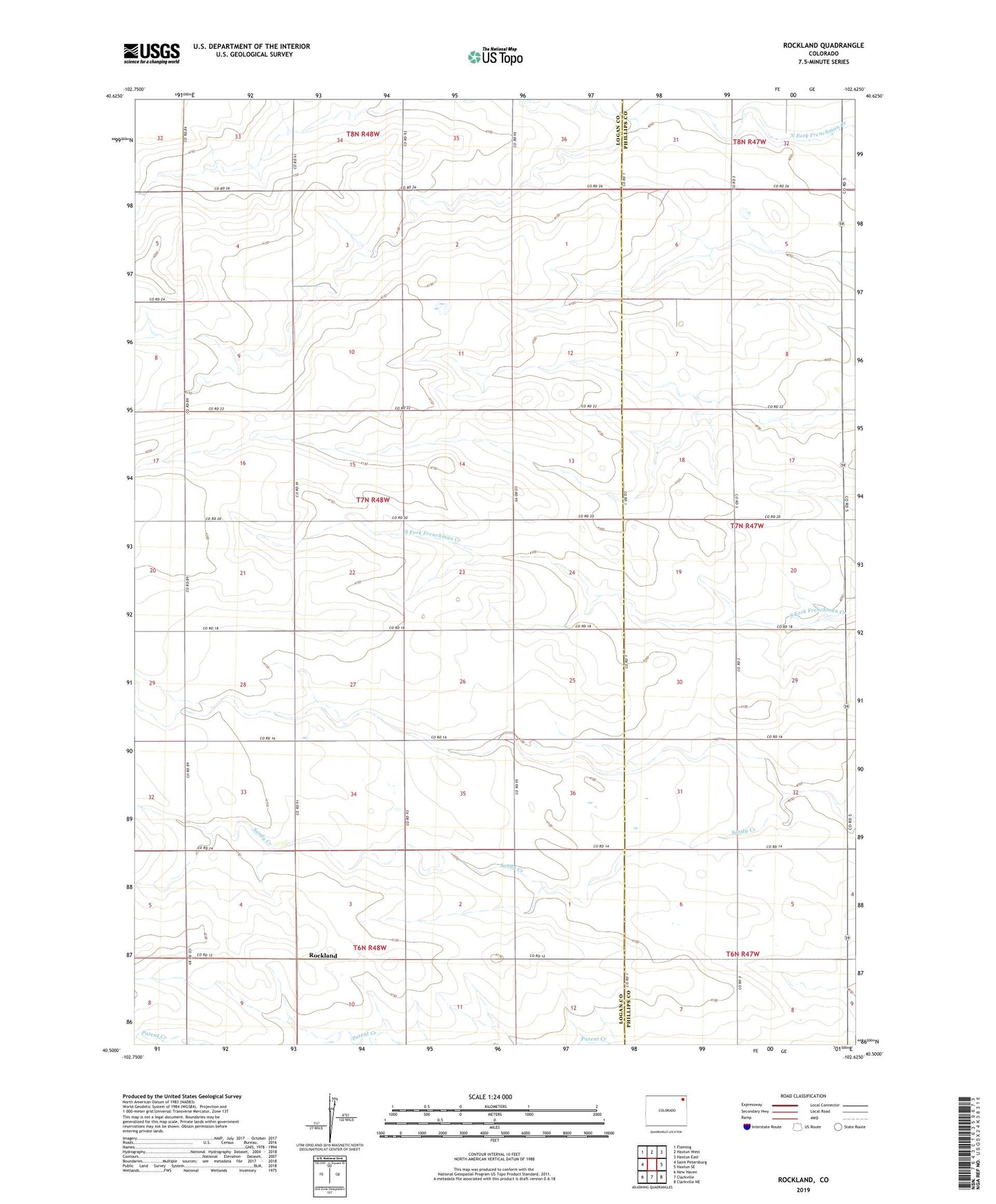 Rockland Colorado US Topo Map Image