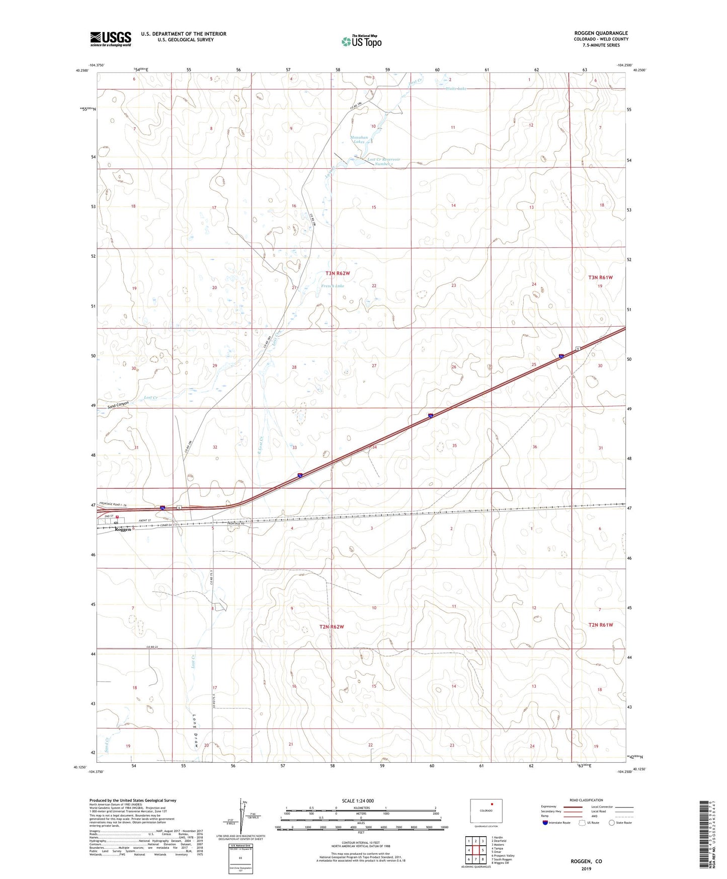 Roggen Colorado US Topo Map Image