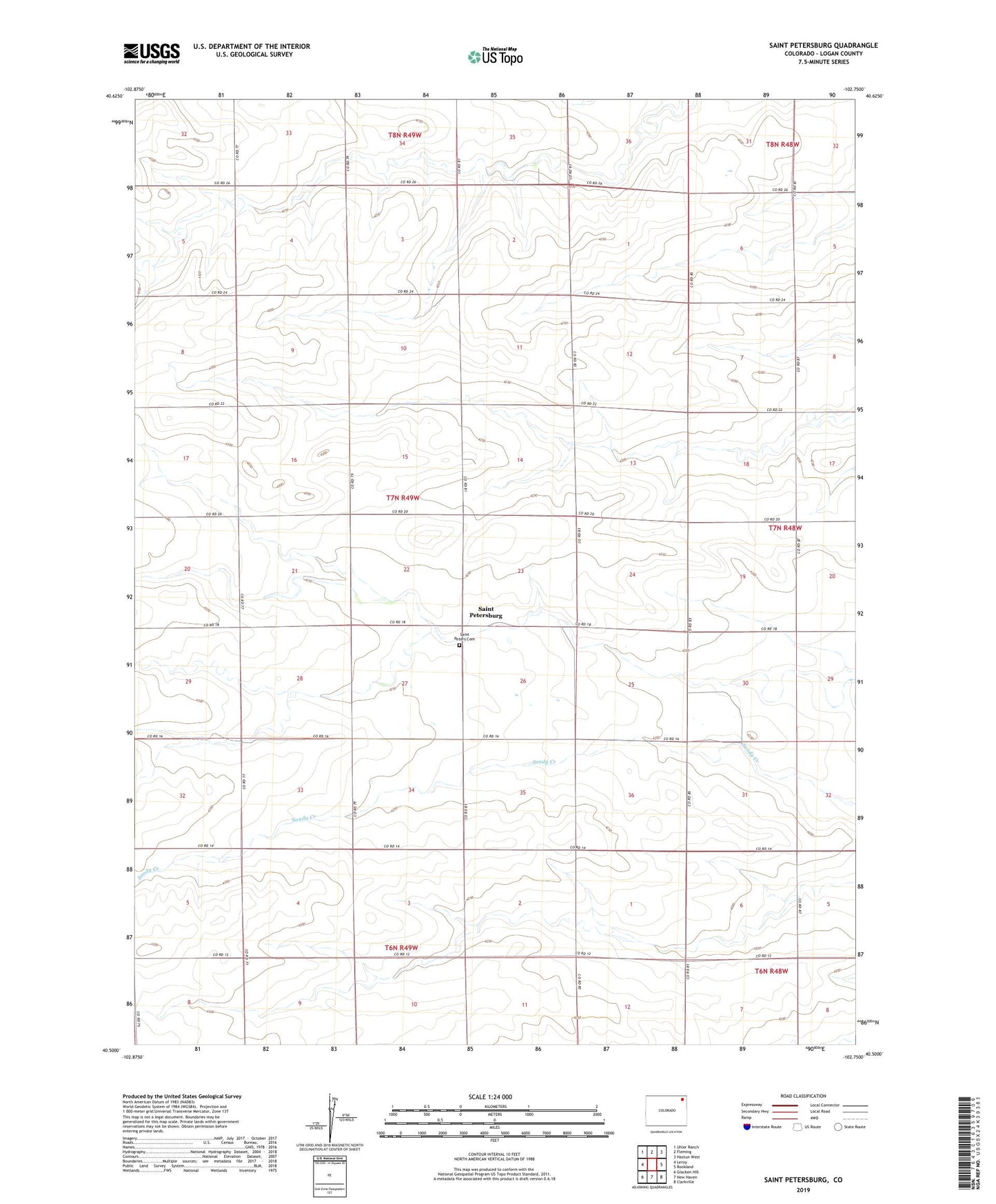 Saint Petersburg Colorado US Topo Map Image