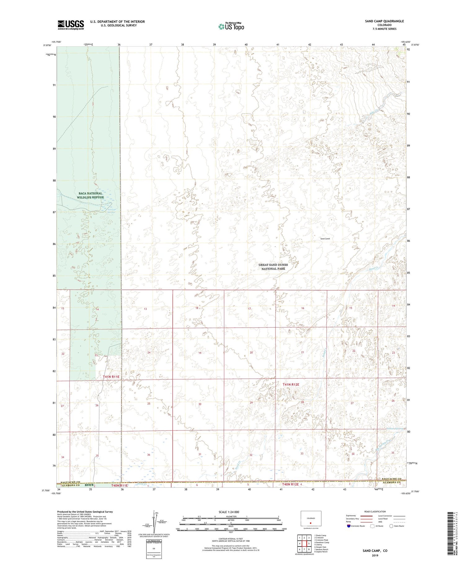 Sand Camp Colorado US Topo Map Image