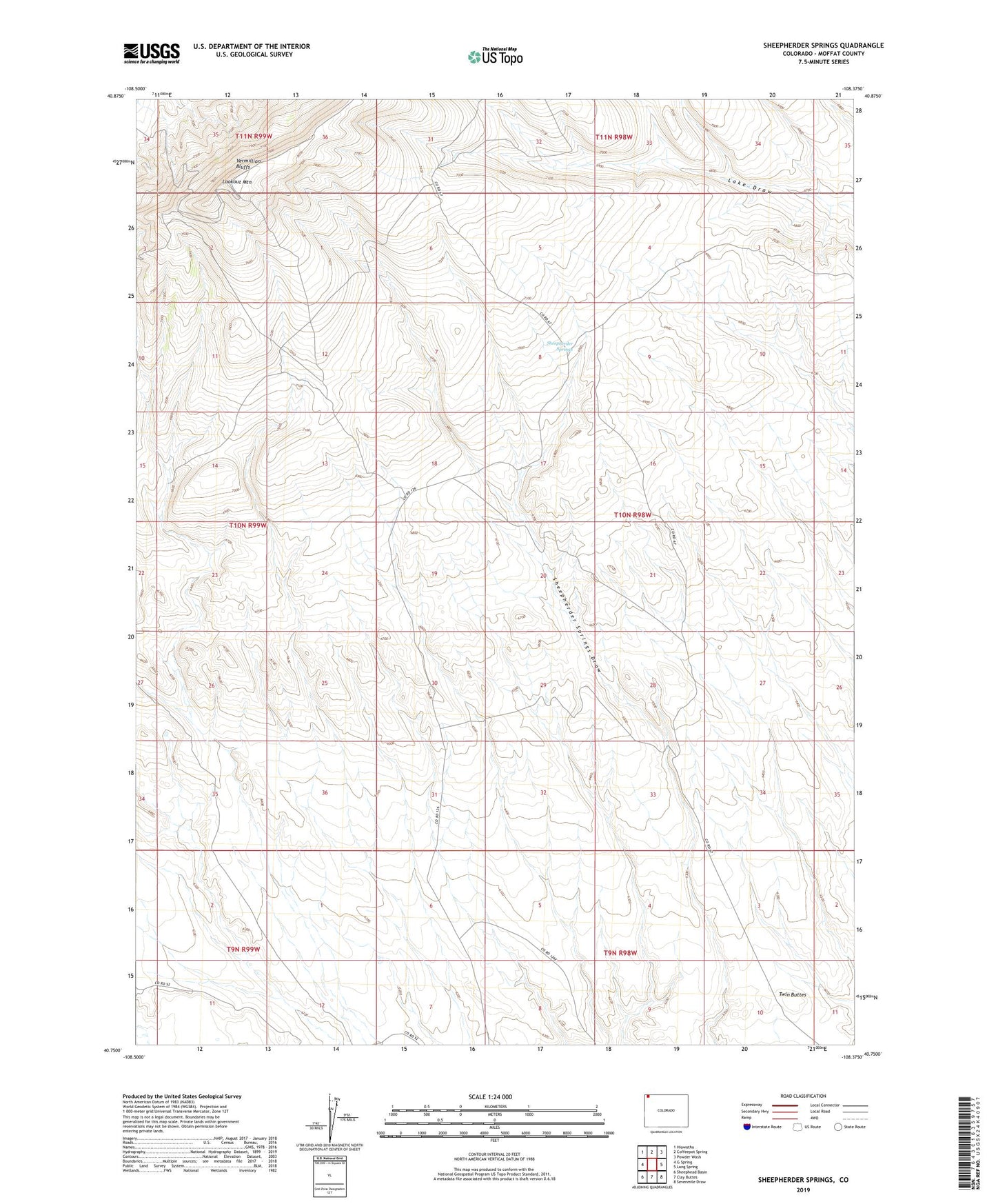 Sheepherder Springs Colorado US Topo Map Image
