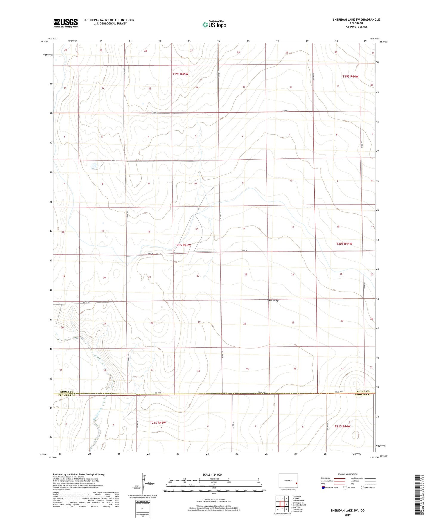 Sheridan Lake SW Colorado US Topo Map Image