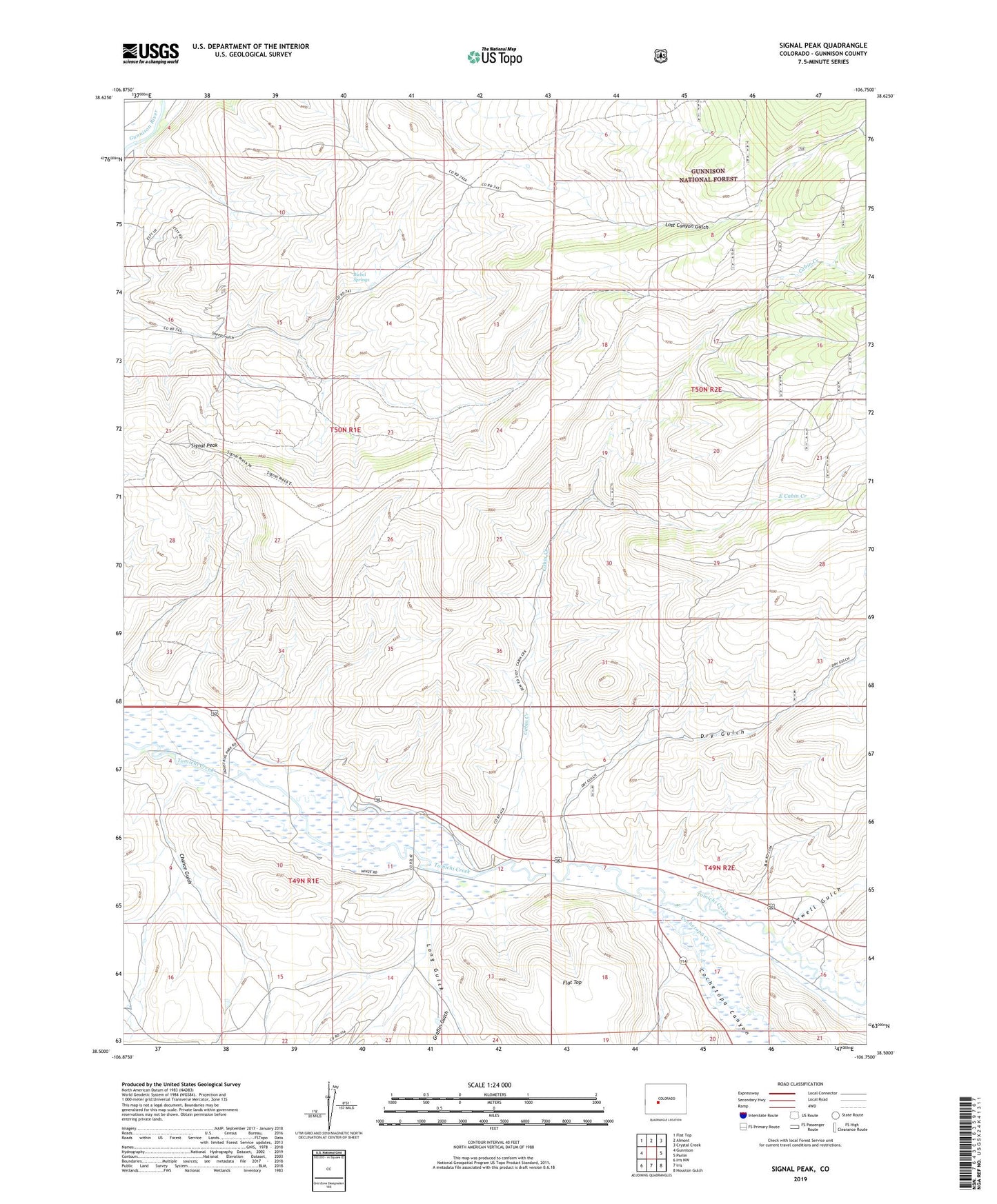 Signal Peak Colorado US Topo Map Image