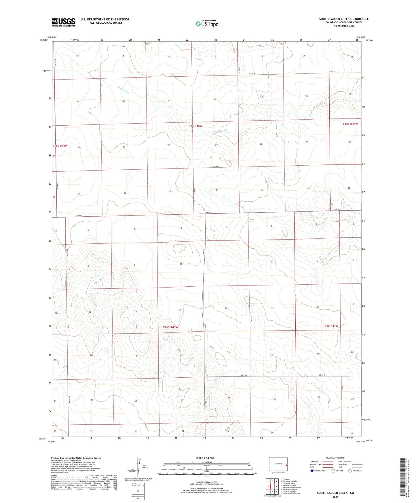South Ladder Creek Colorado US Topo Map Image