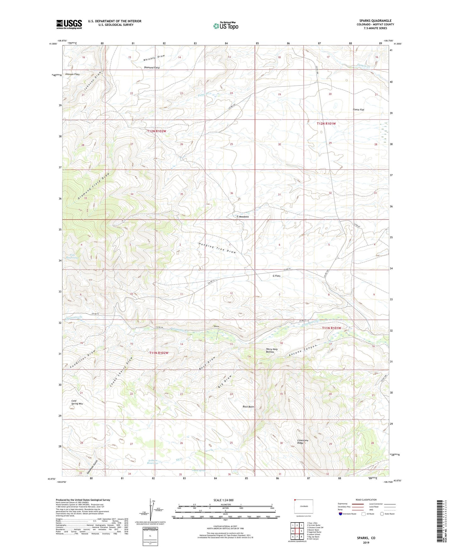Sparks Colorado US Topo Map Image