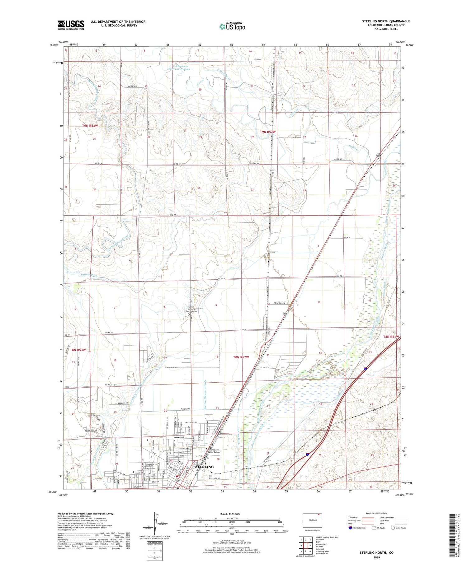 Sterling North Colorado US Topo Map Image