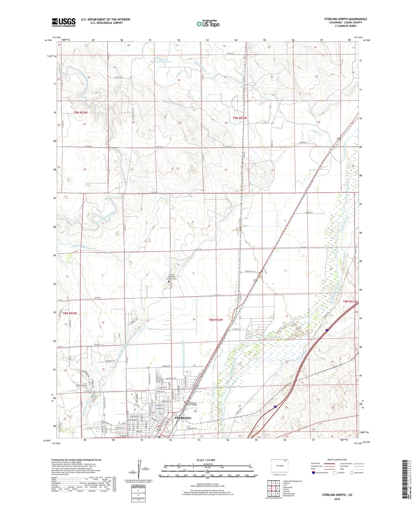 Sterling North Colorado US Topo Map Image