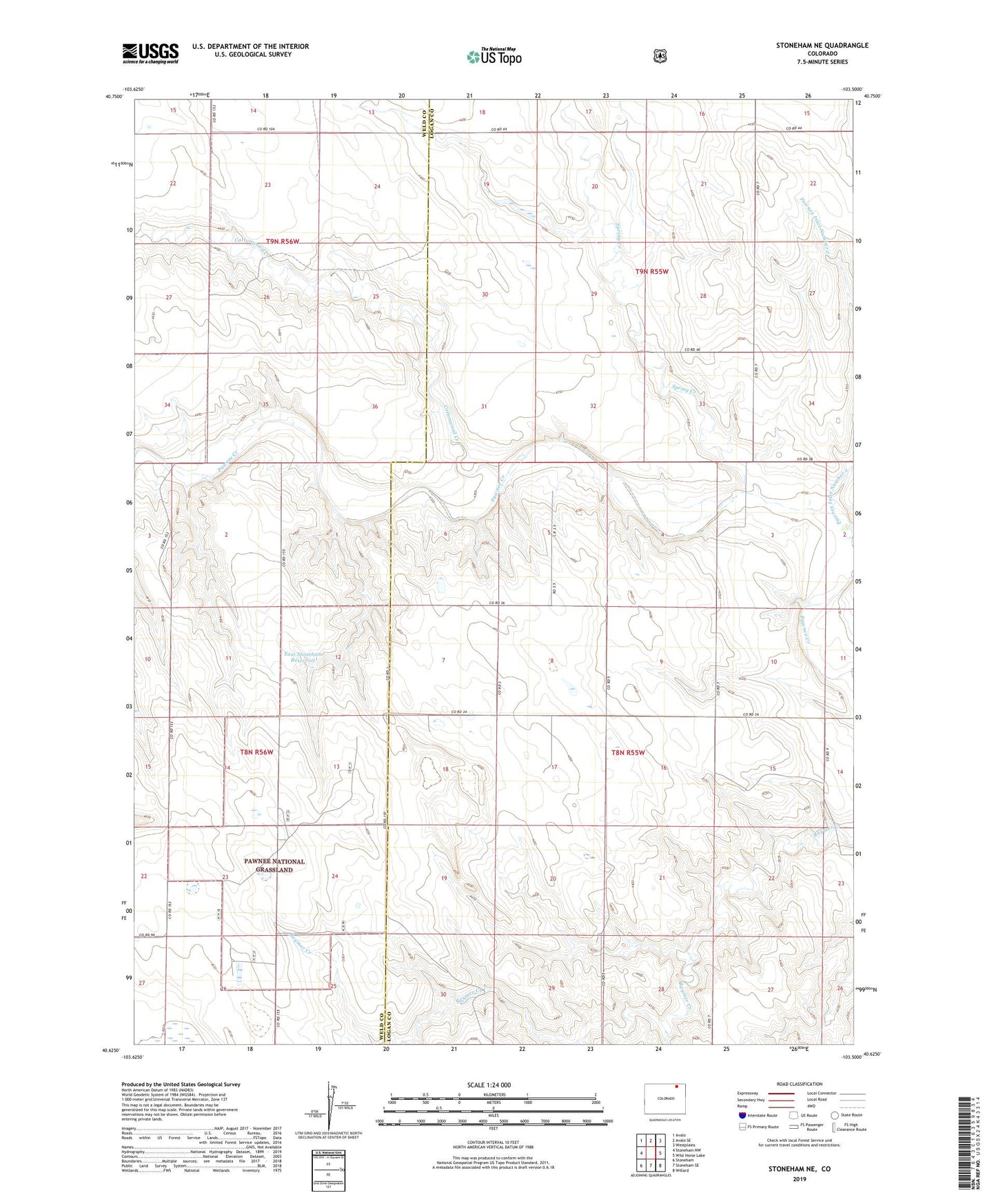 Stoneham NE Colorado US Topo Map Image