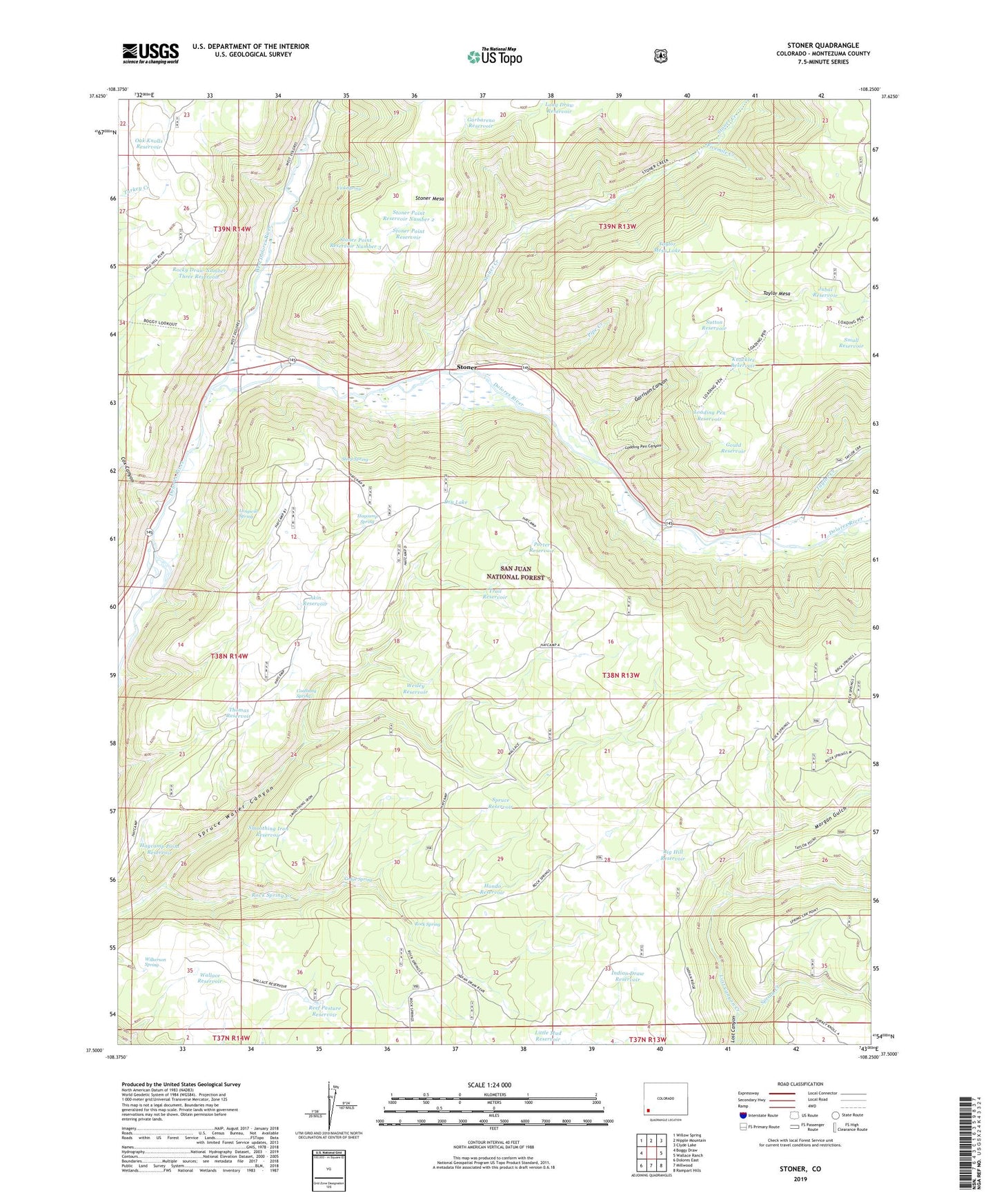 Stoner Colorado US Topo Map Image