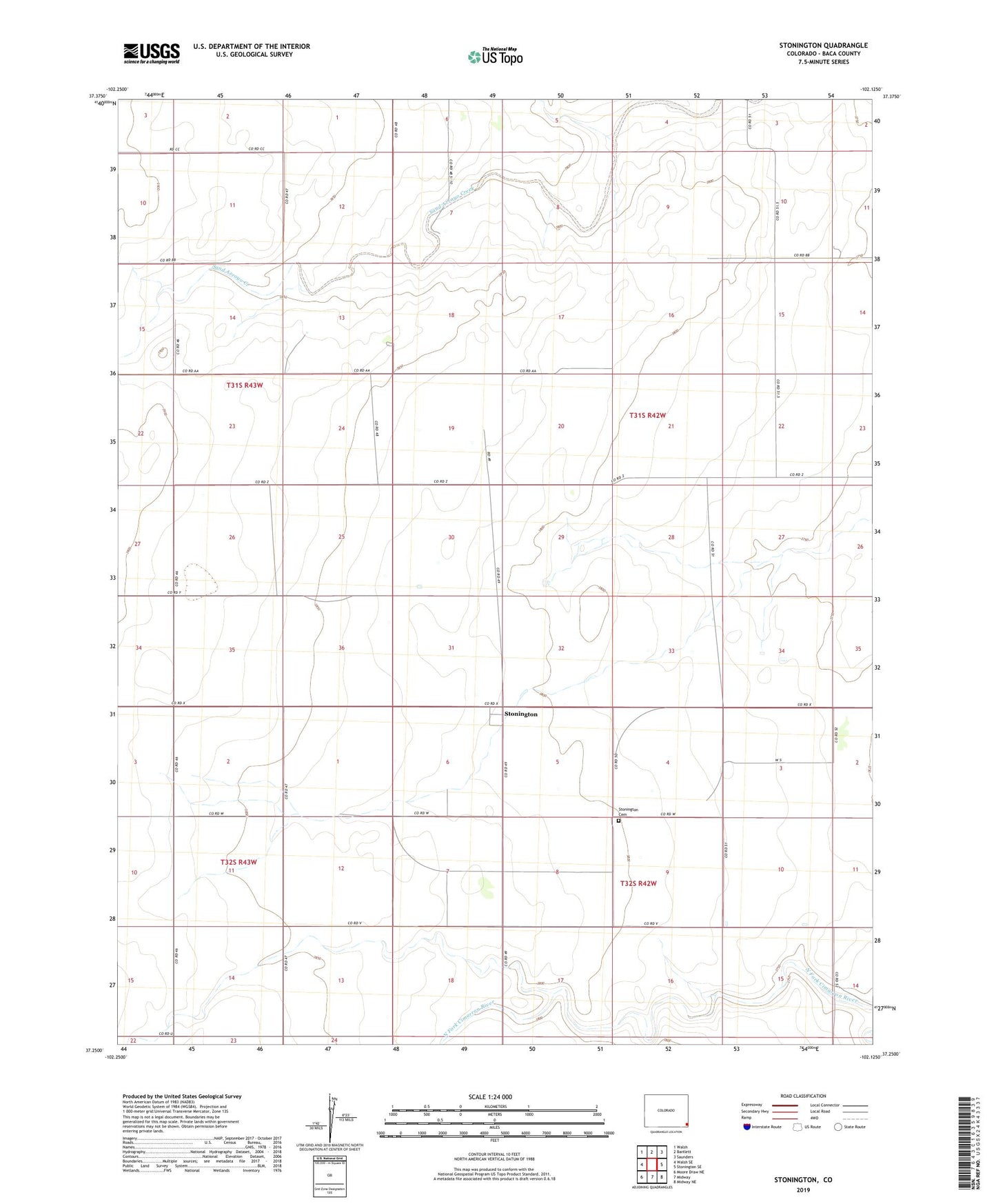 Stonington Colorado US Topo Map Image
