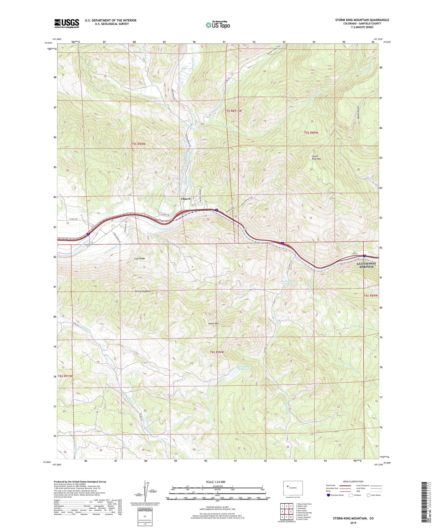 Storm King Mountain Colorado US Topo Map Image