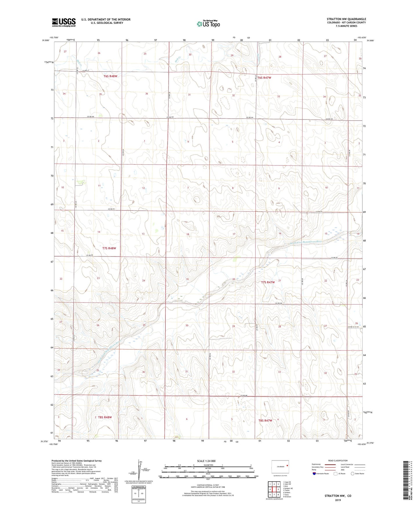 Stratton NW Colorado US Topo Map Image