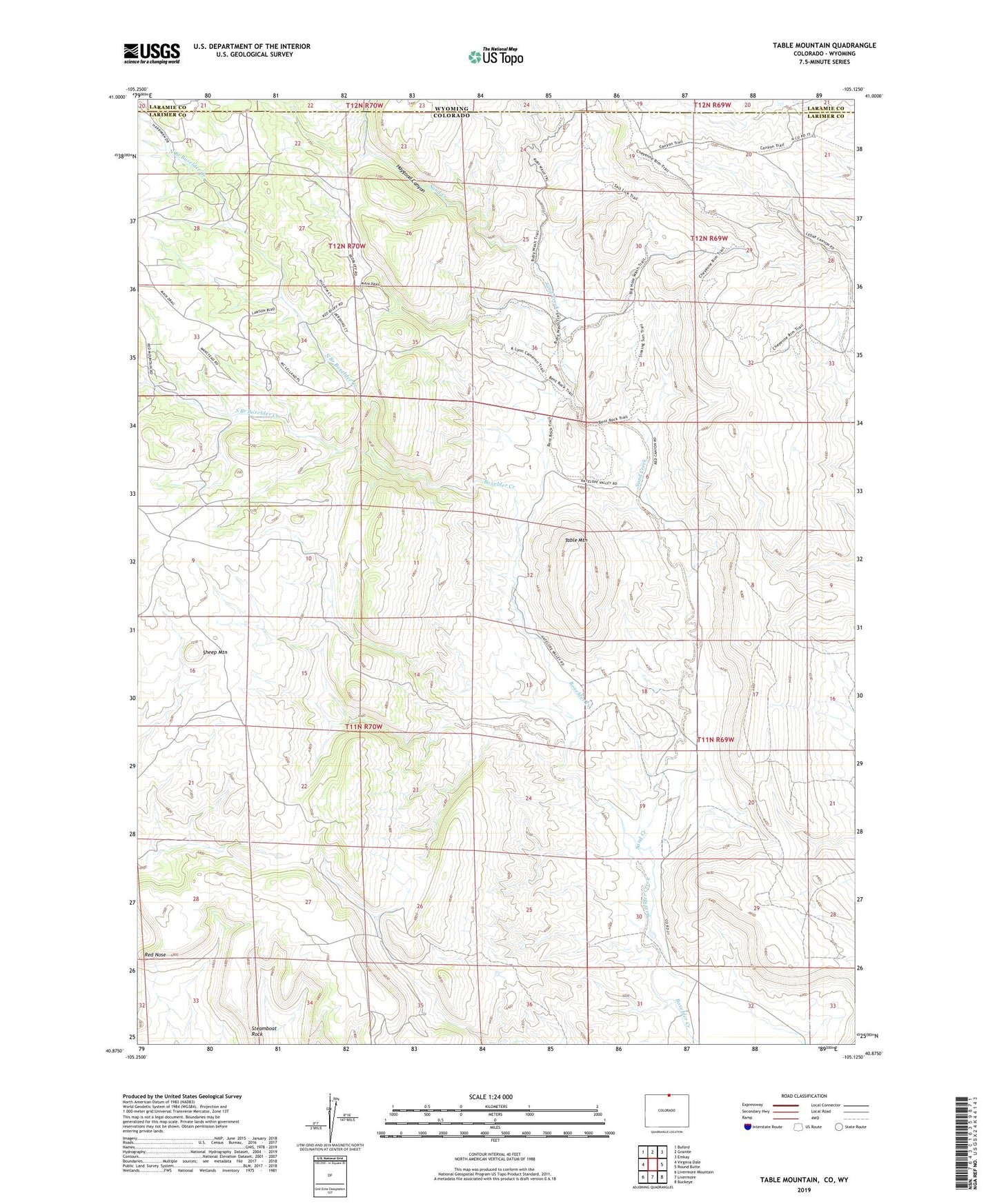Table Mountain Colorado US Topo Map Image