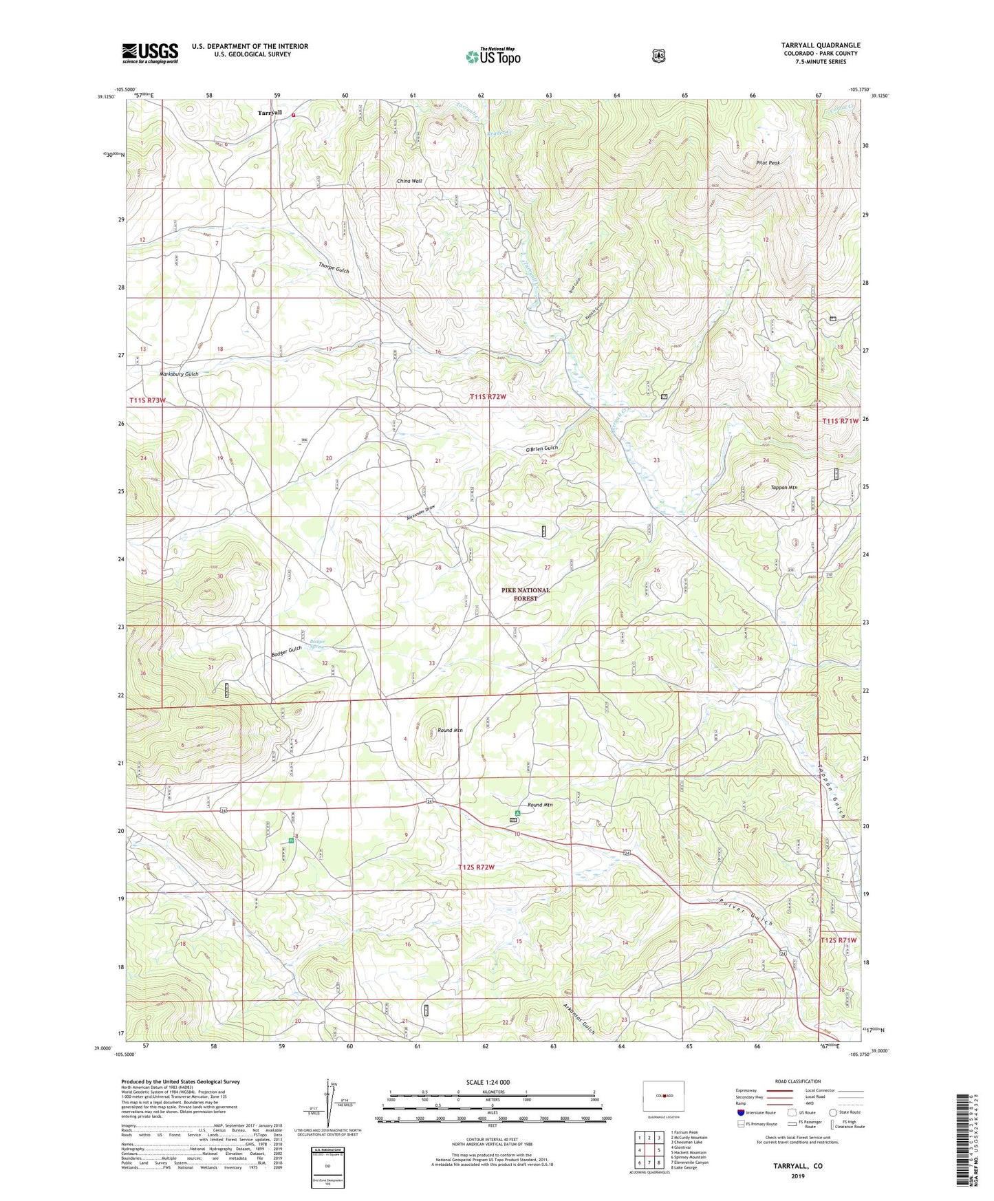 Tarryall Colorado US Topo Map Image