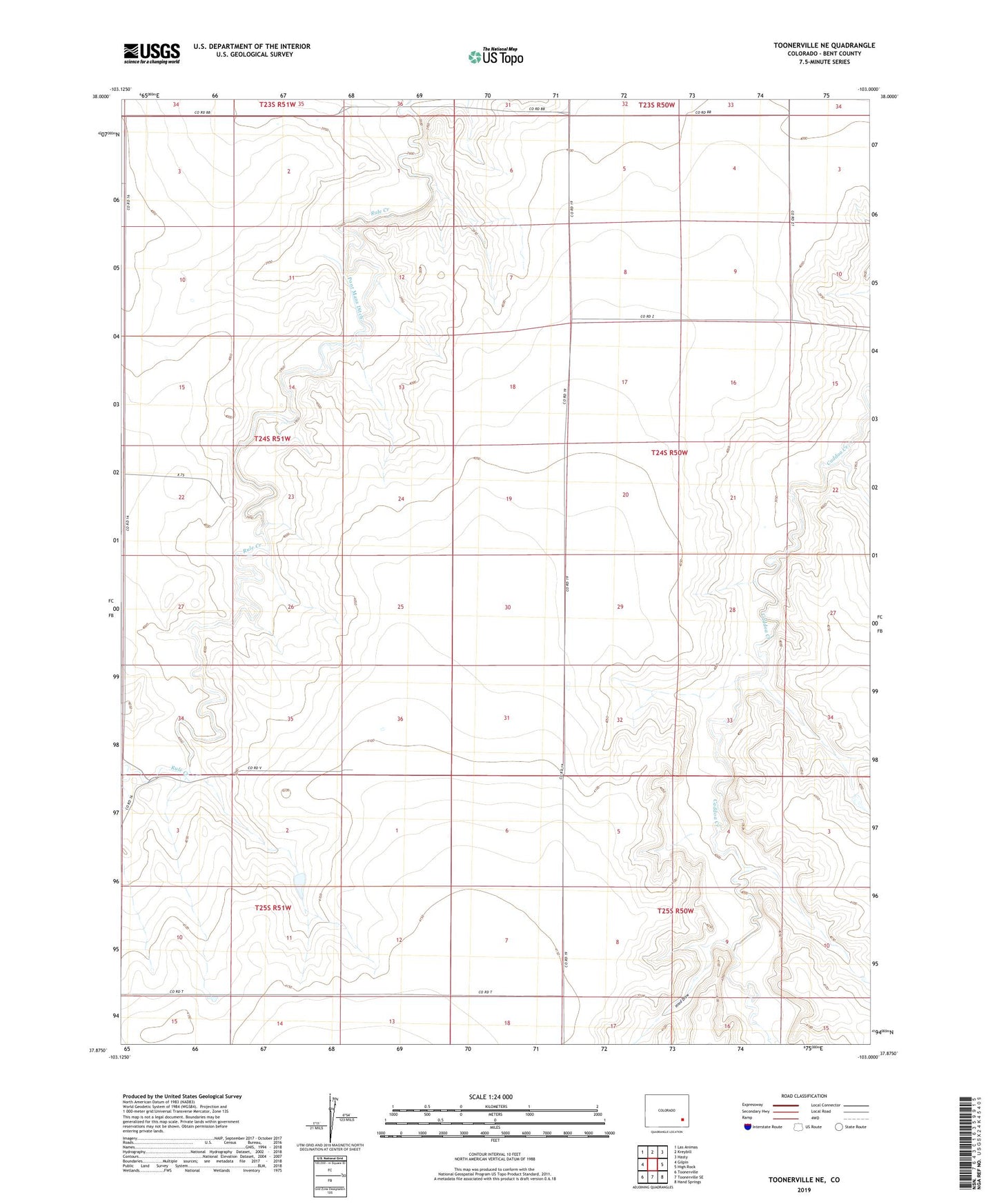 Toonerville NE Colorado US Topo Map Image