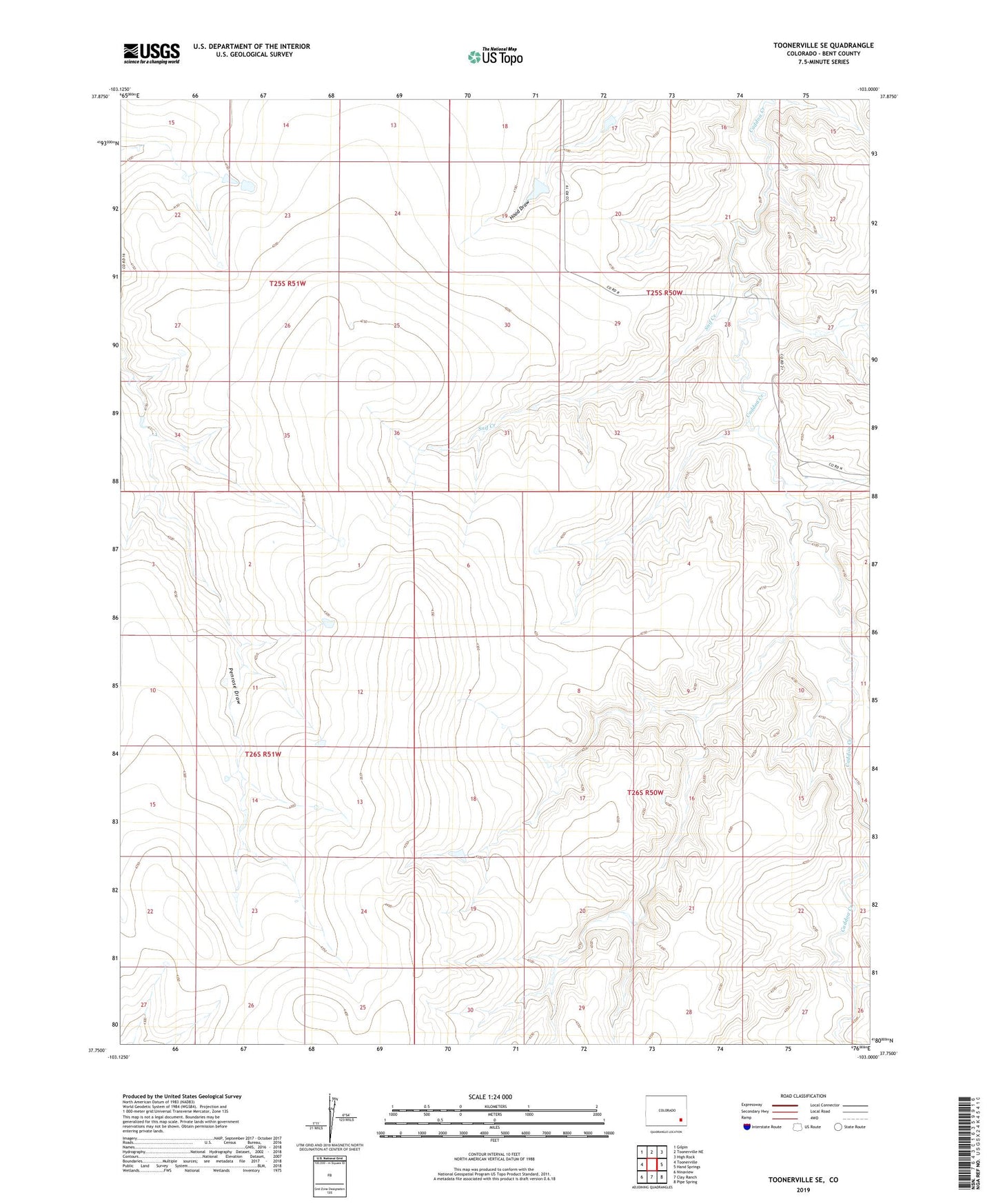 Toonerville SE Colorado US Topo Map Image