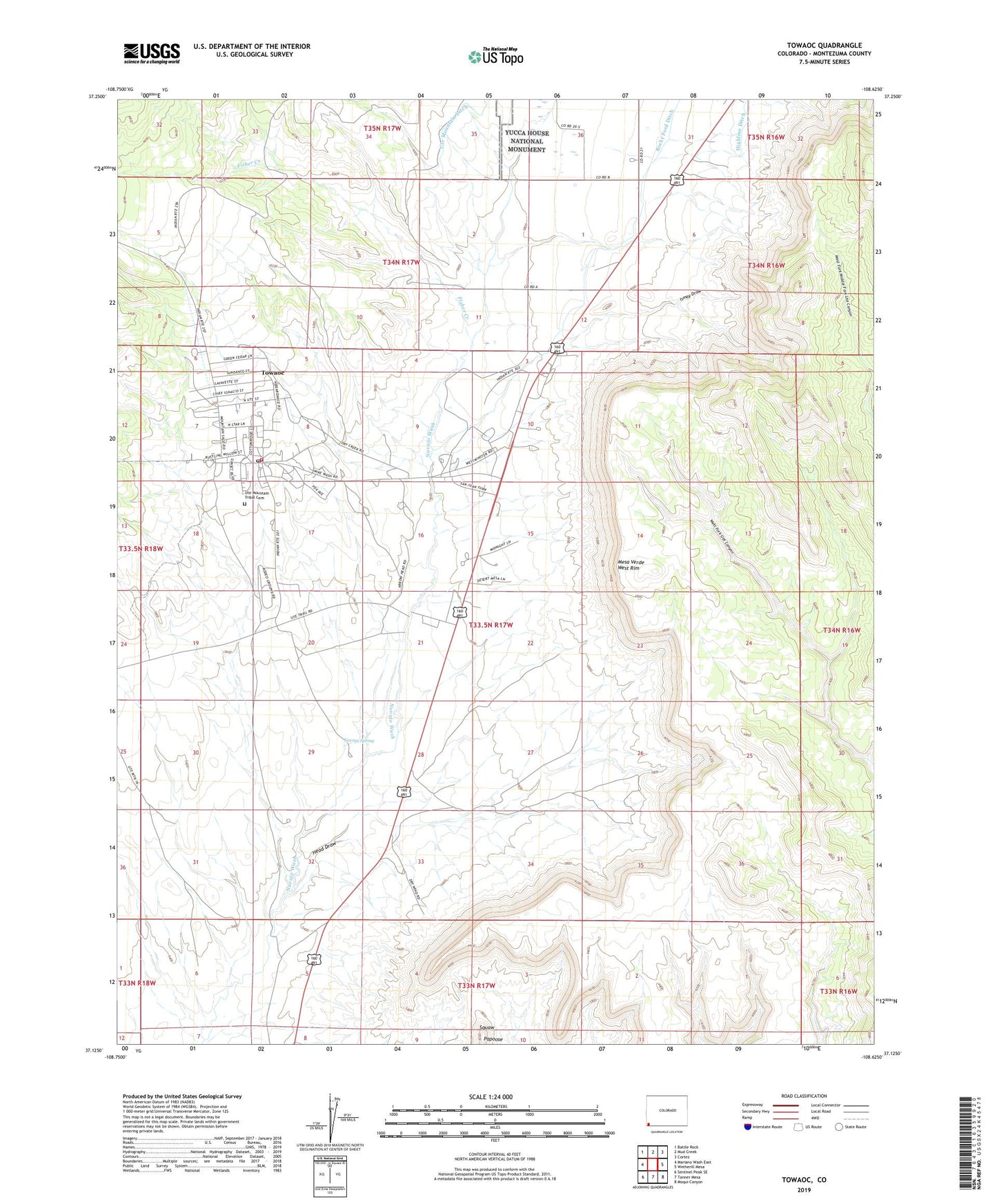 Towaoc Colorado US Topo Map Image
