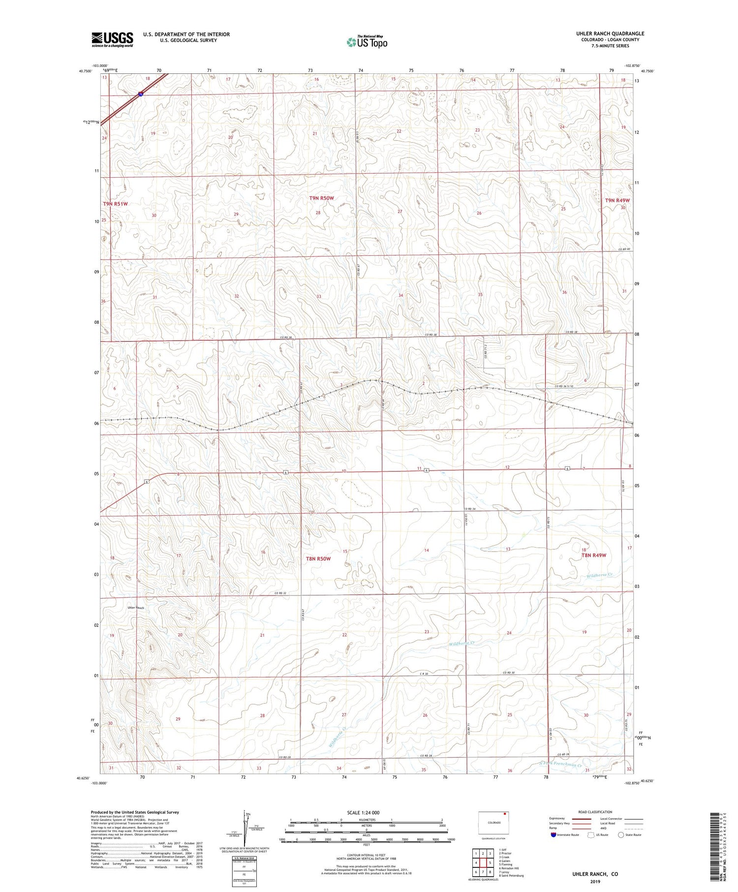 Uhler Ranch Colorado US Topo Map Image
