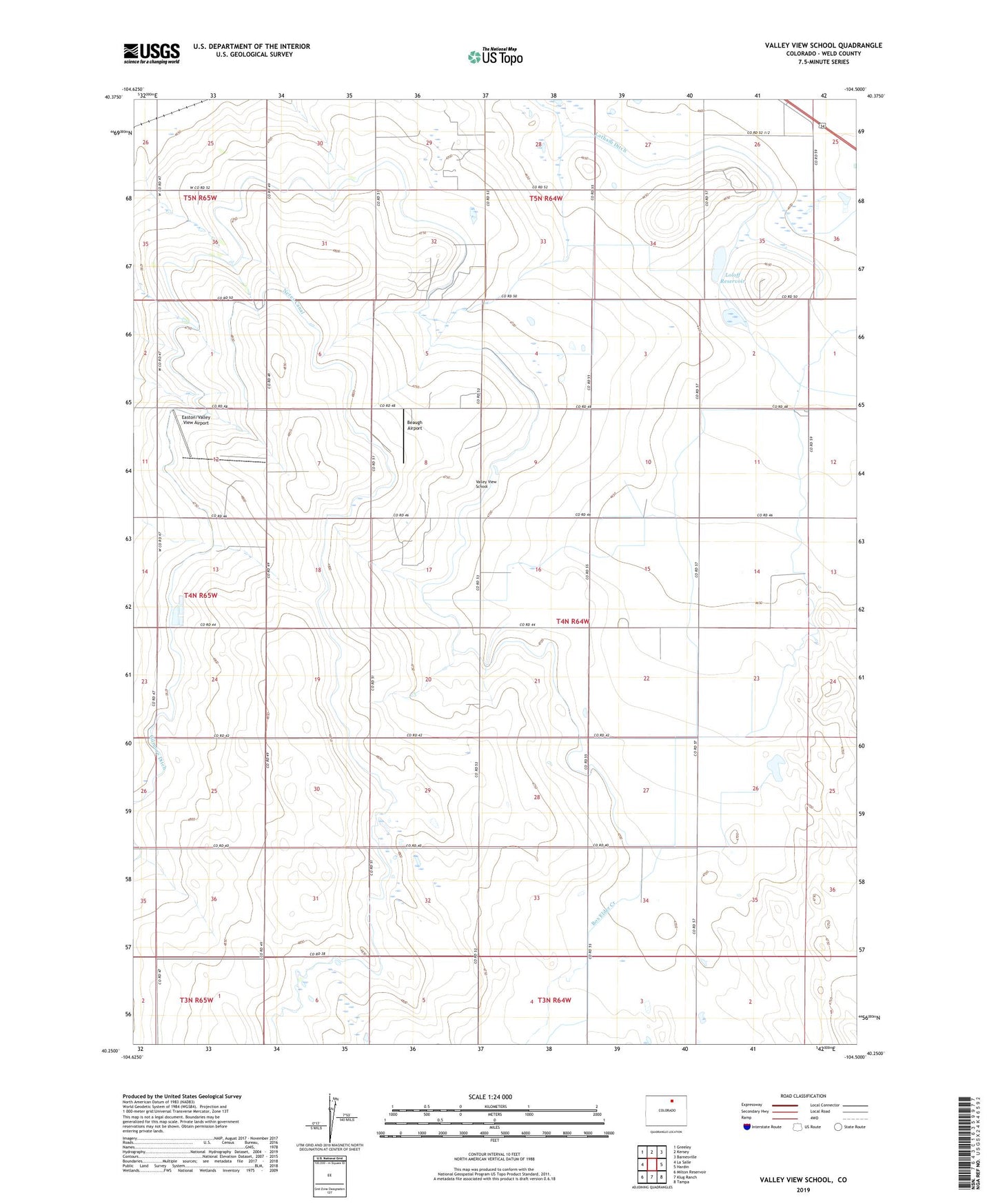 Valley View School Colorado US Topo Map Image