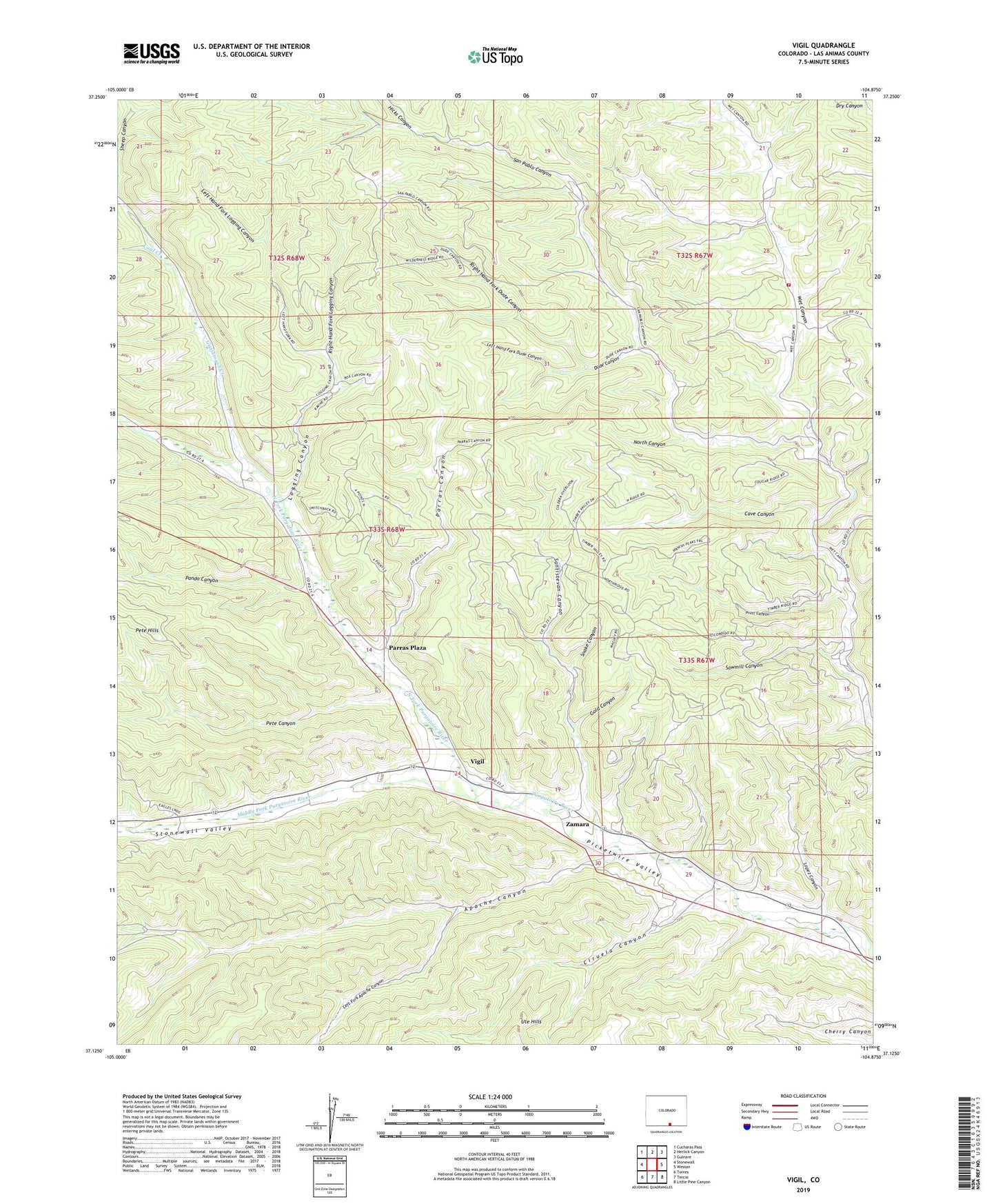 Vigil Colorado US Topo Map Image