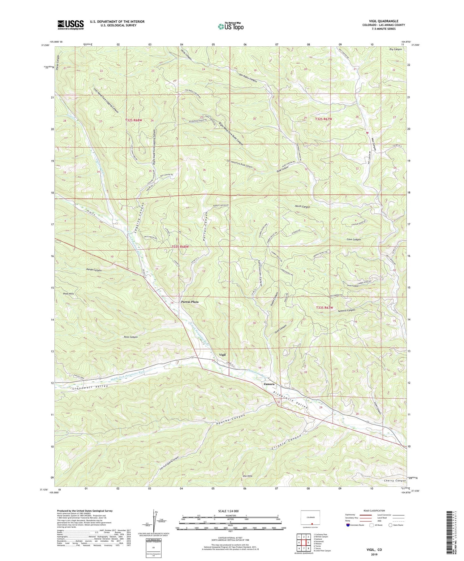 Vigil Colorado US Topo Map Image